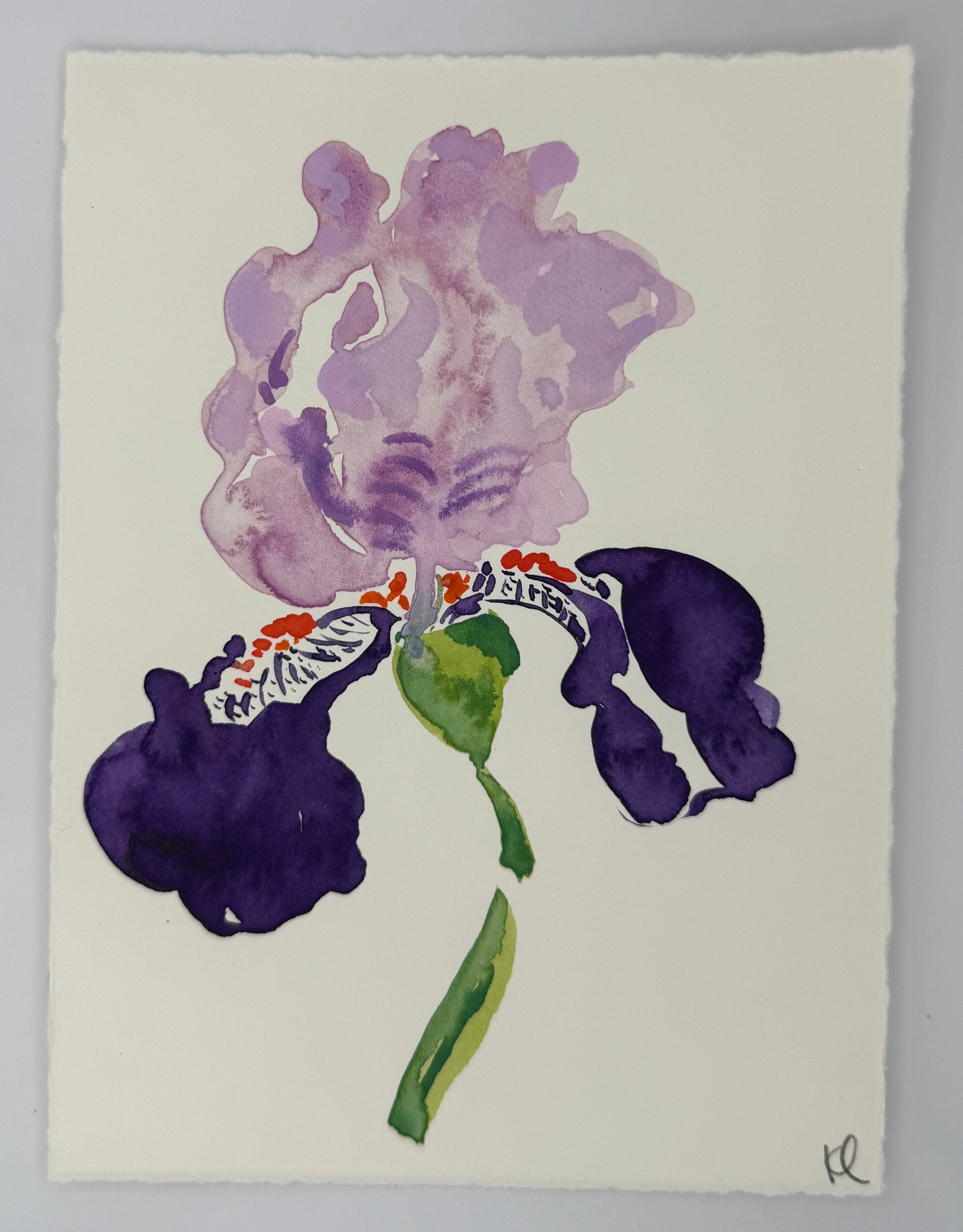 Abstract painting of flowers on a white background