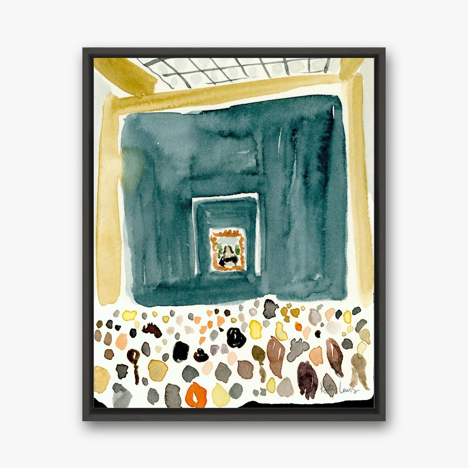 A Moment at the Museum in a Black float frame