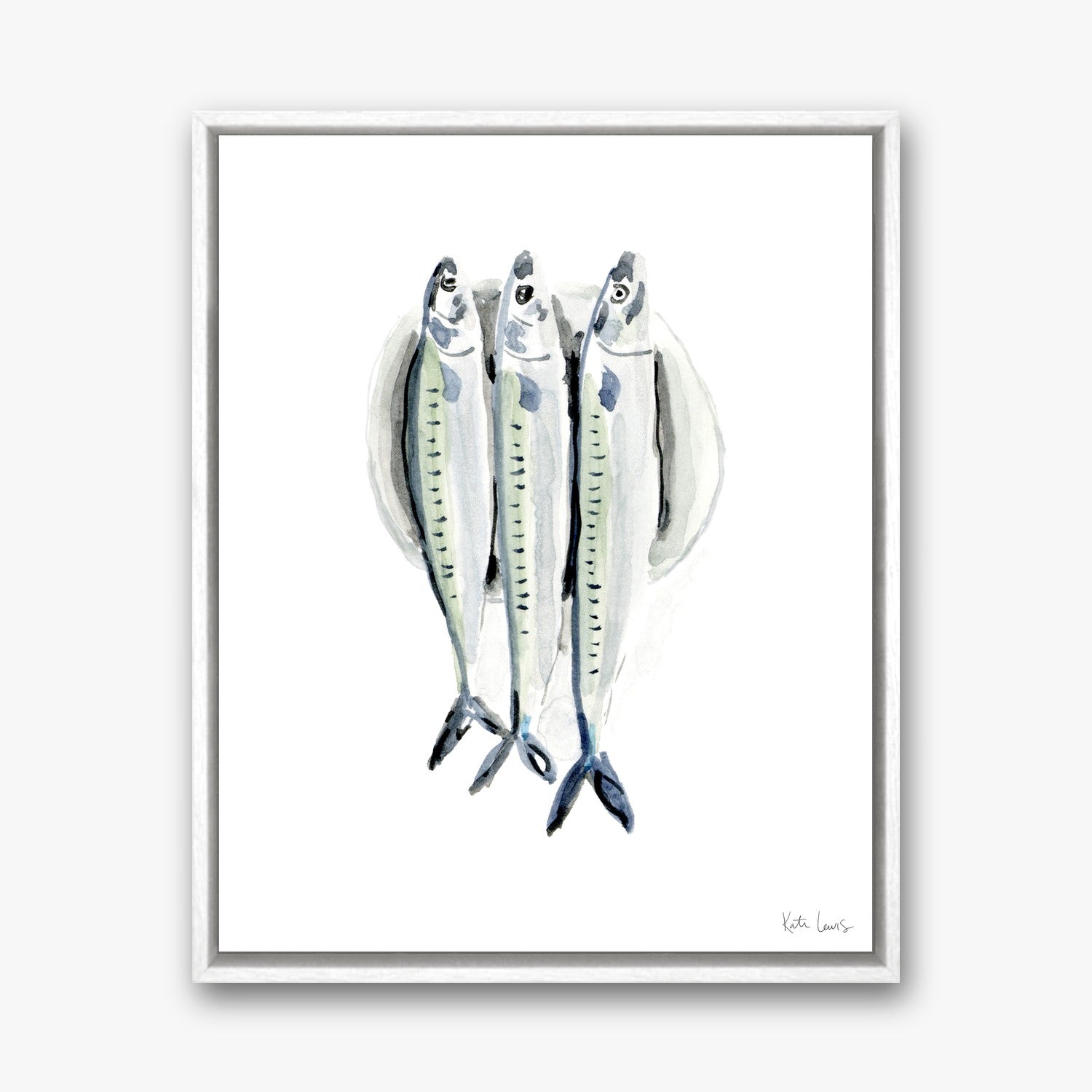 Anchovies by Kate Lewis in a white frame