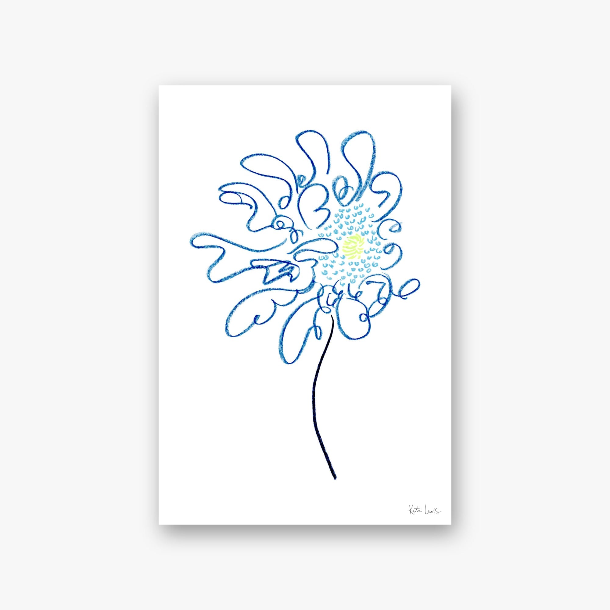 Blue Dahlia — art print by Kate Lewis
