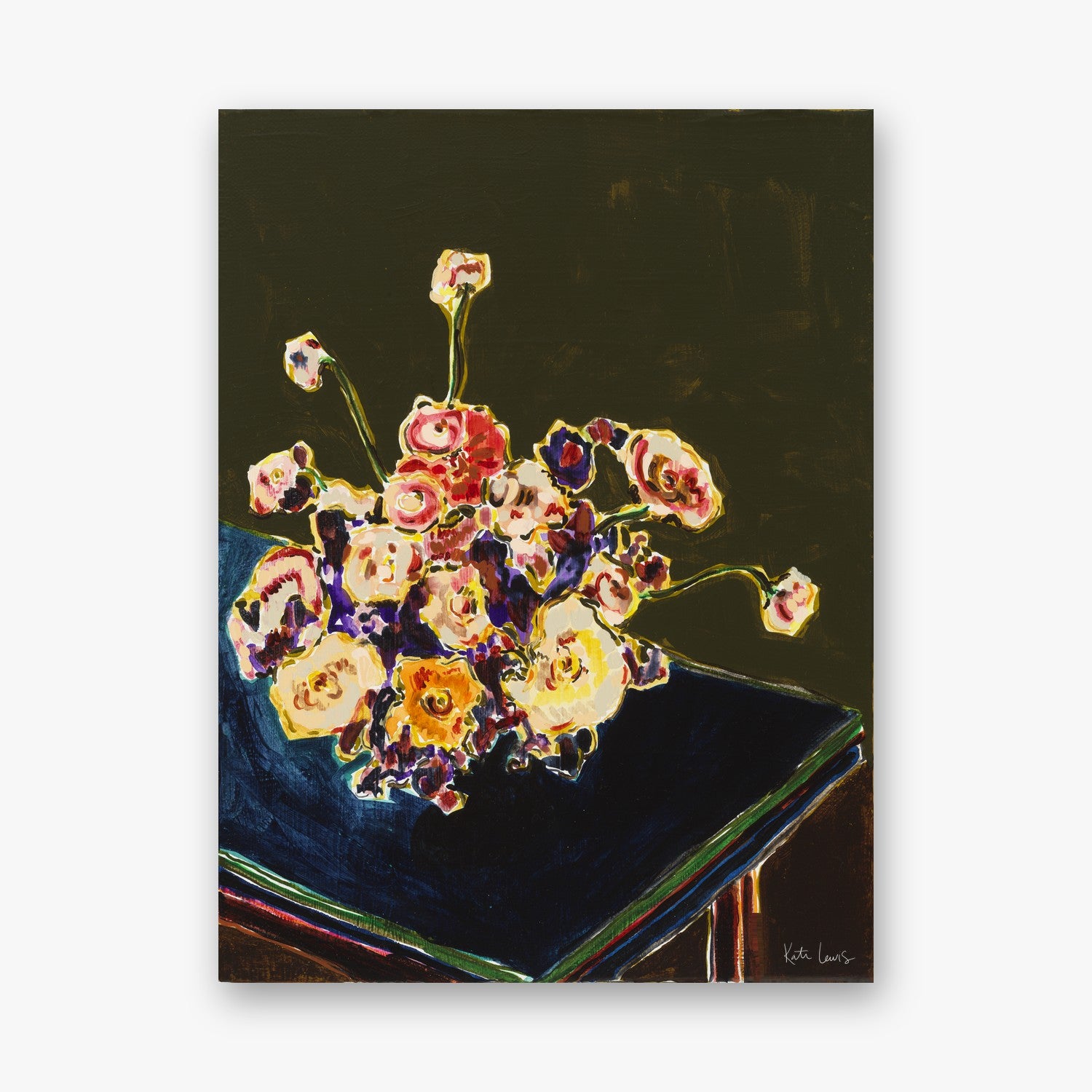 Bouquet of Flowers, Dark Background by Kate Lewis
