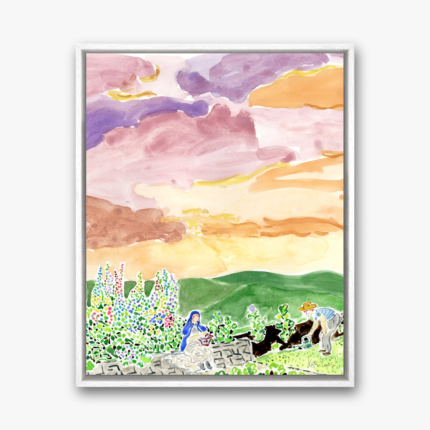 Dickon and His Mother on the Moor in a white gallery float frame