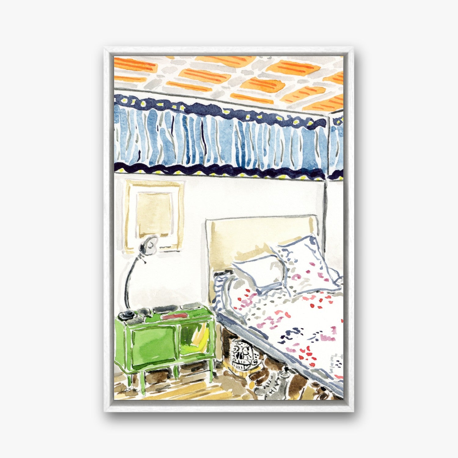 Diego Rivera's Bedroom in a white gallery float frame