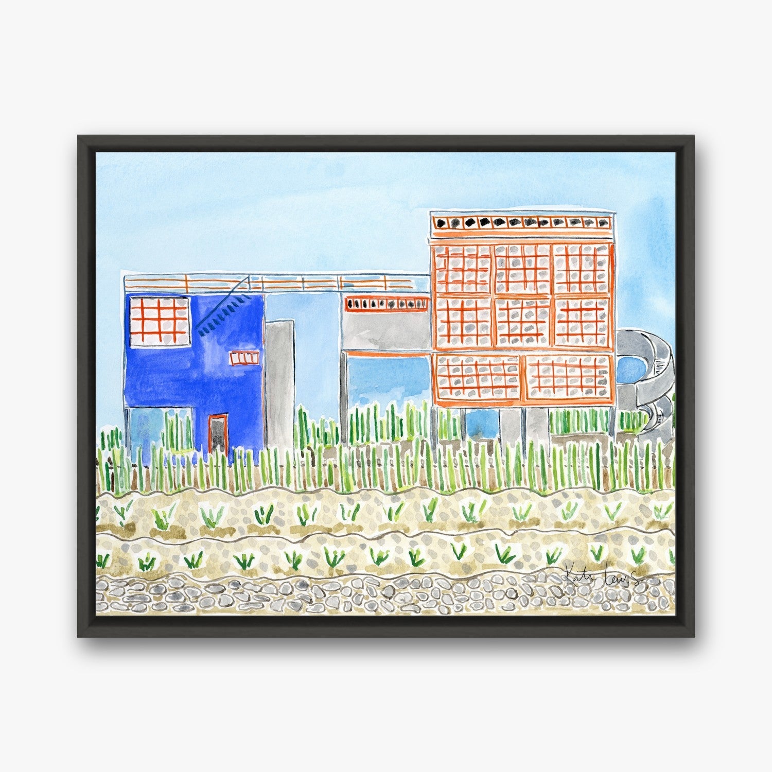 Diego Rivera's House in a Black float frame