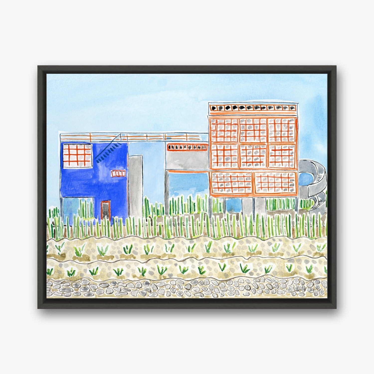 Diego Rivera's House in a Black float frame