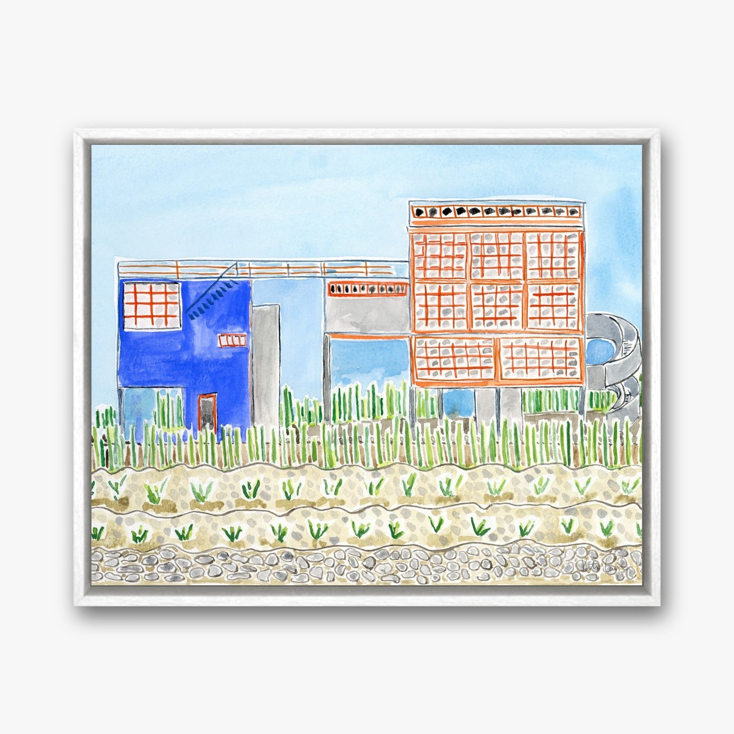 Diego Rivera's House in a White float frame