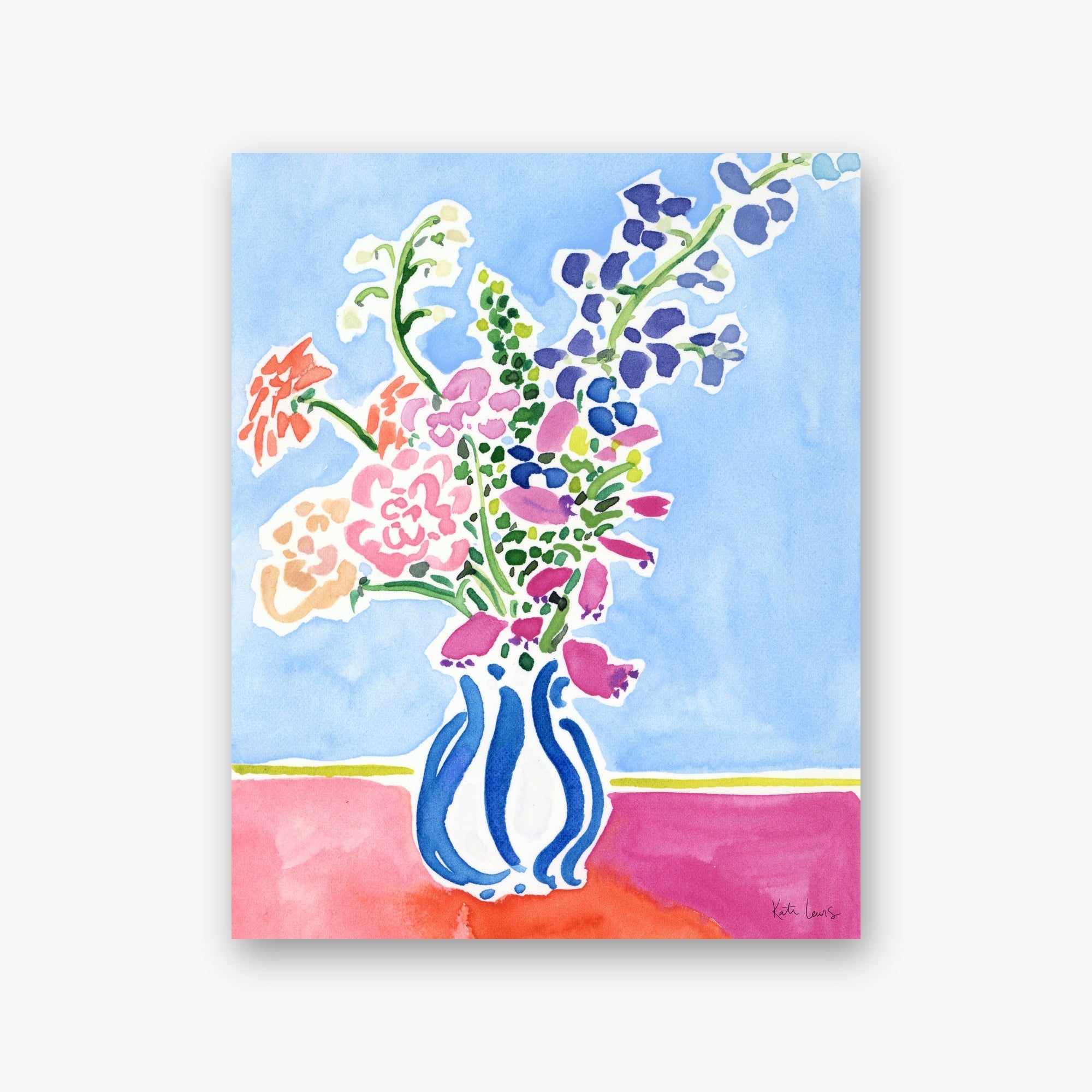 Flowers in a Blue Vase