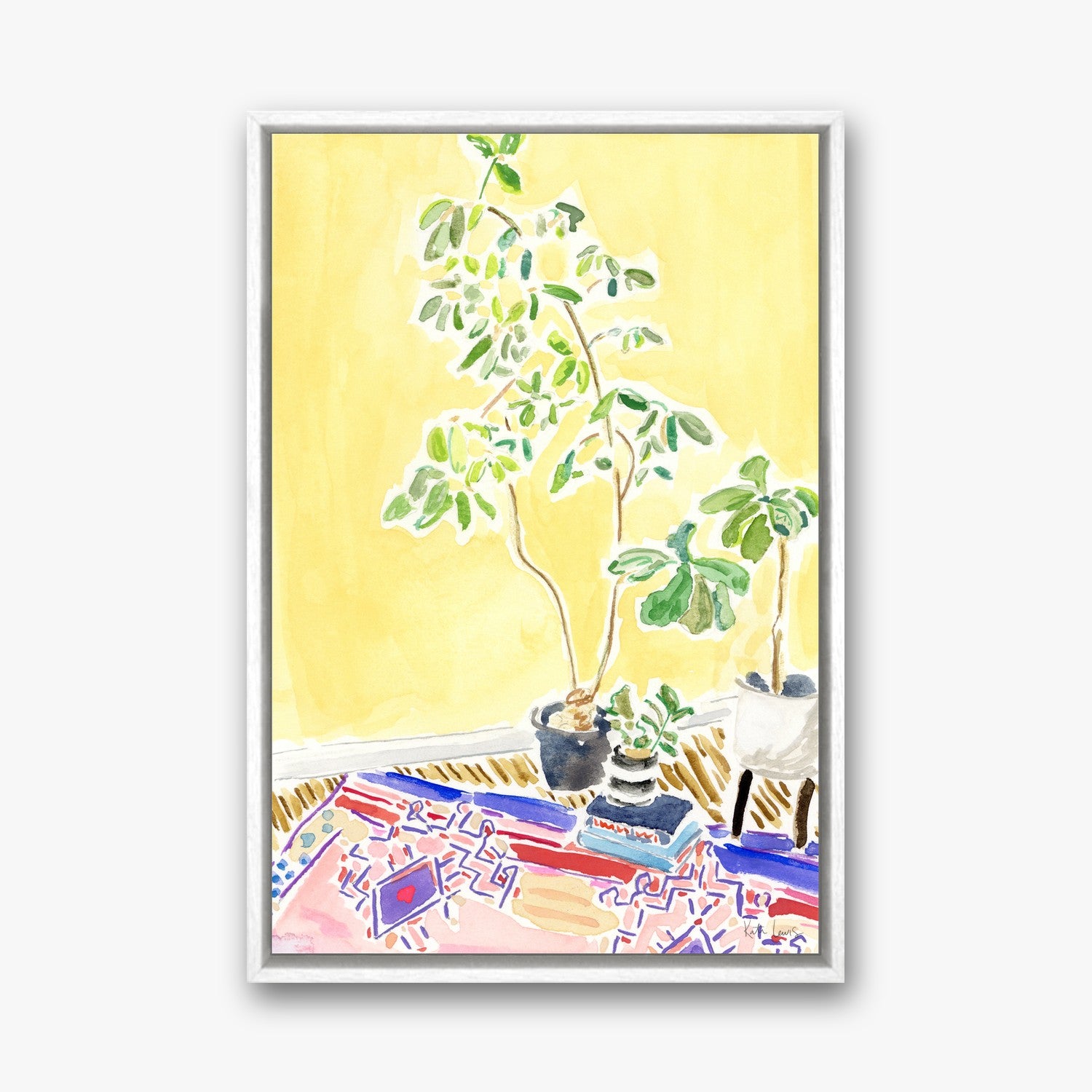 Forman's Plants and Rug in a white gallery float frame