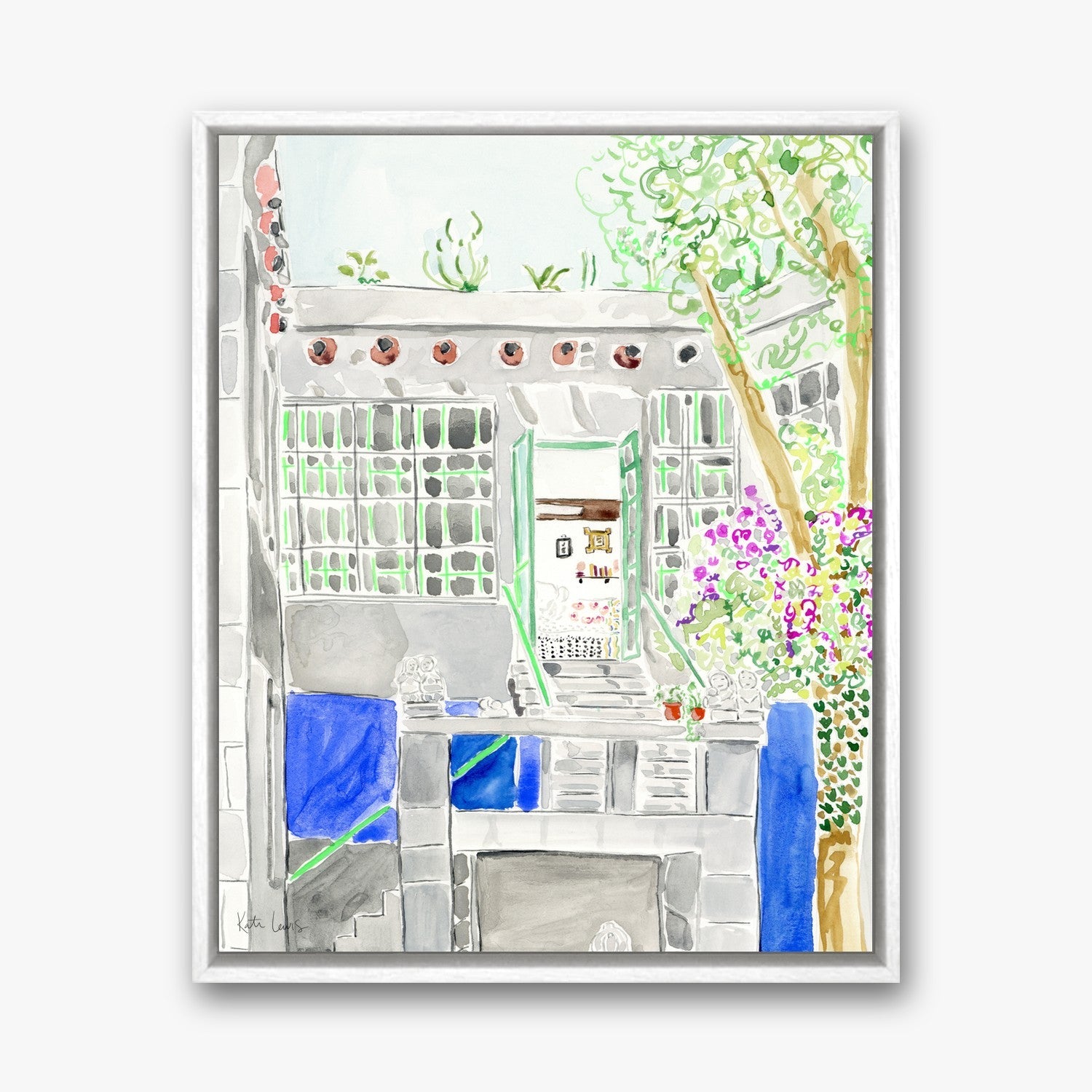 Frida Kahlo's Garden in a White float frame