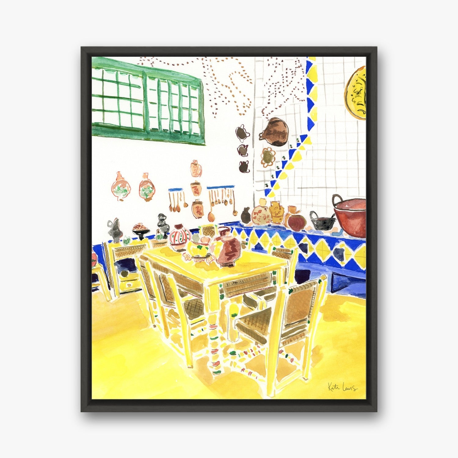 Frida Kahlo's Kitchen in a Black float frame
