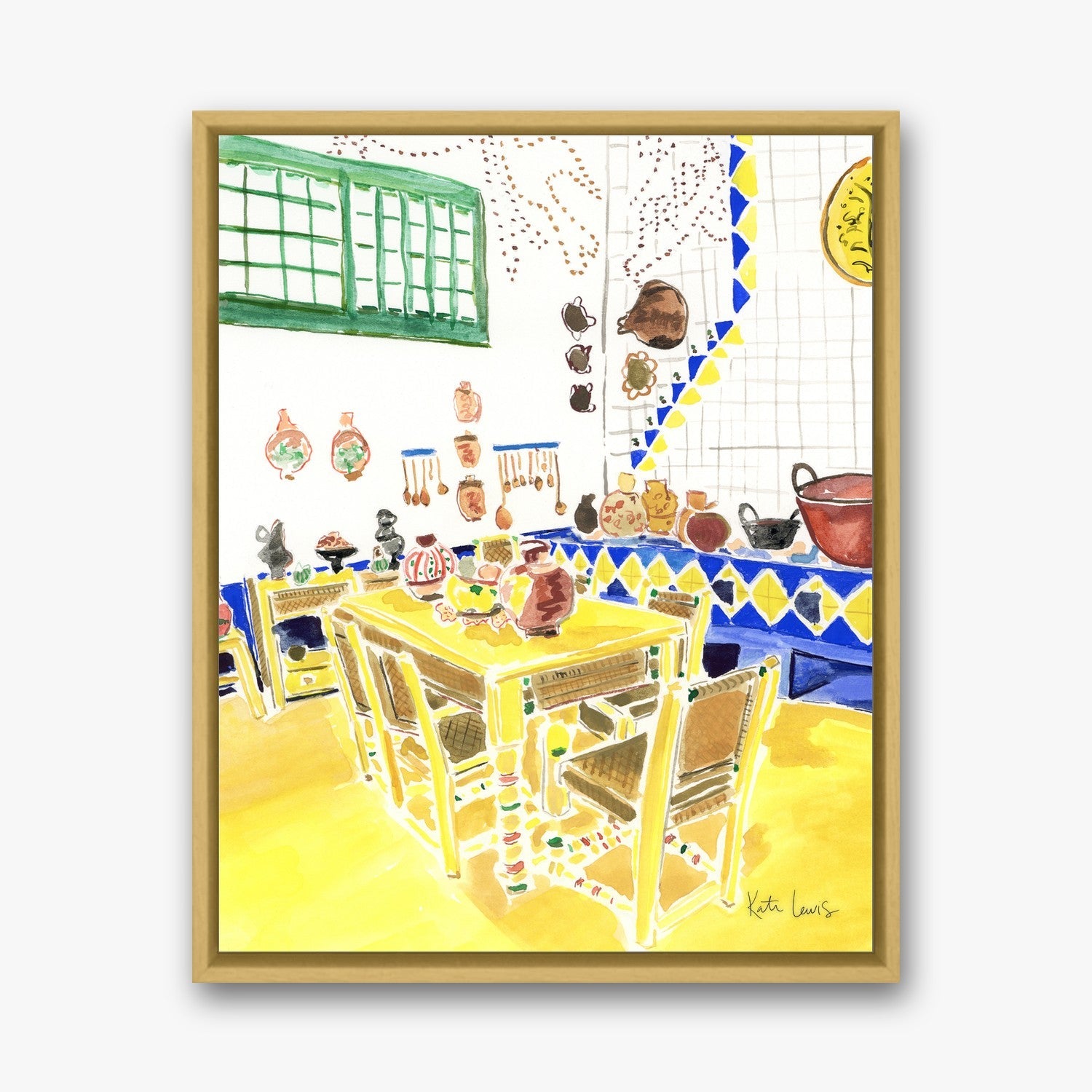 Frida Kahlo's Kitchen in a Gold float frame