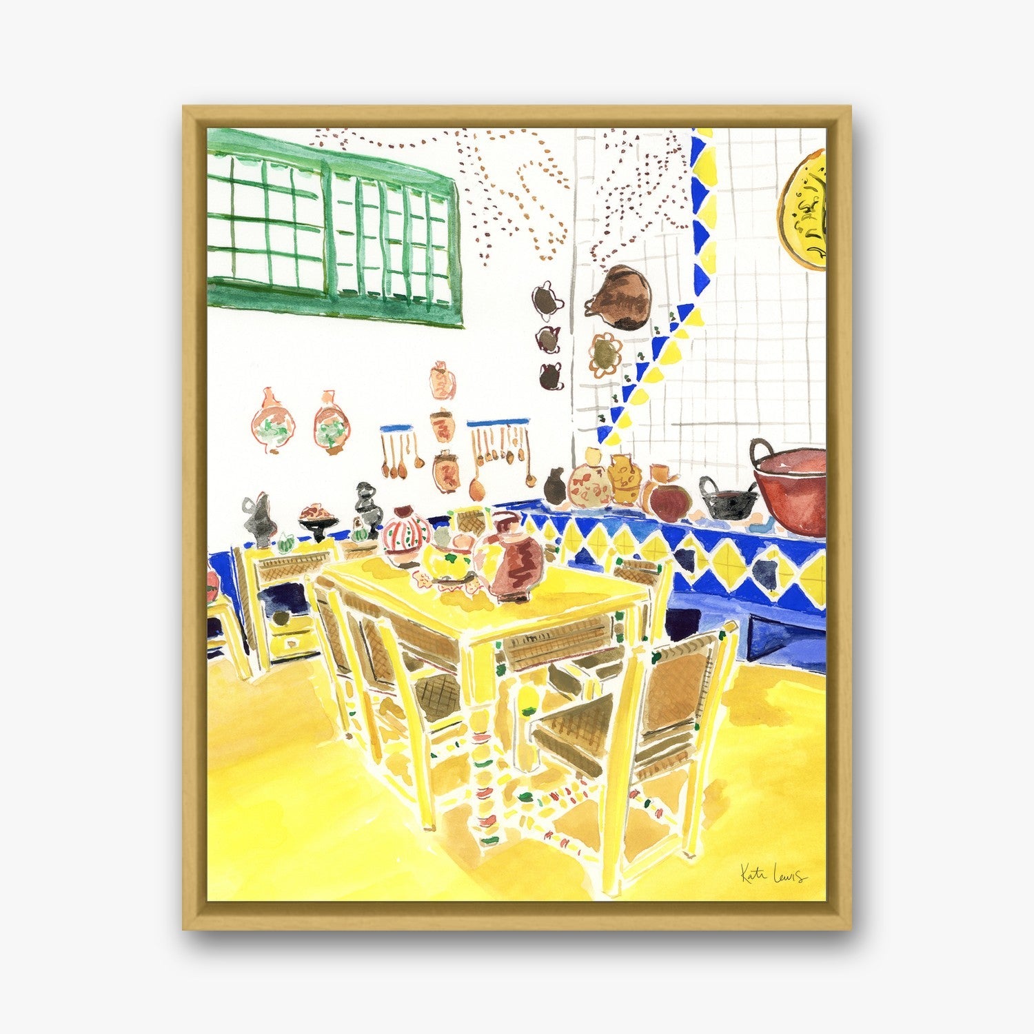 Frida Kahlo's Kitchen in a Gold float frame