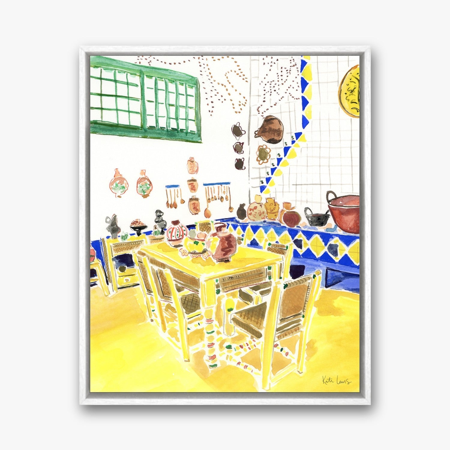 Frida Kahlo's Kitchen in a White float frame