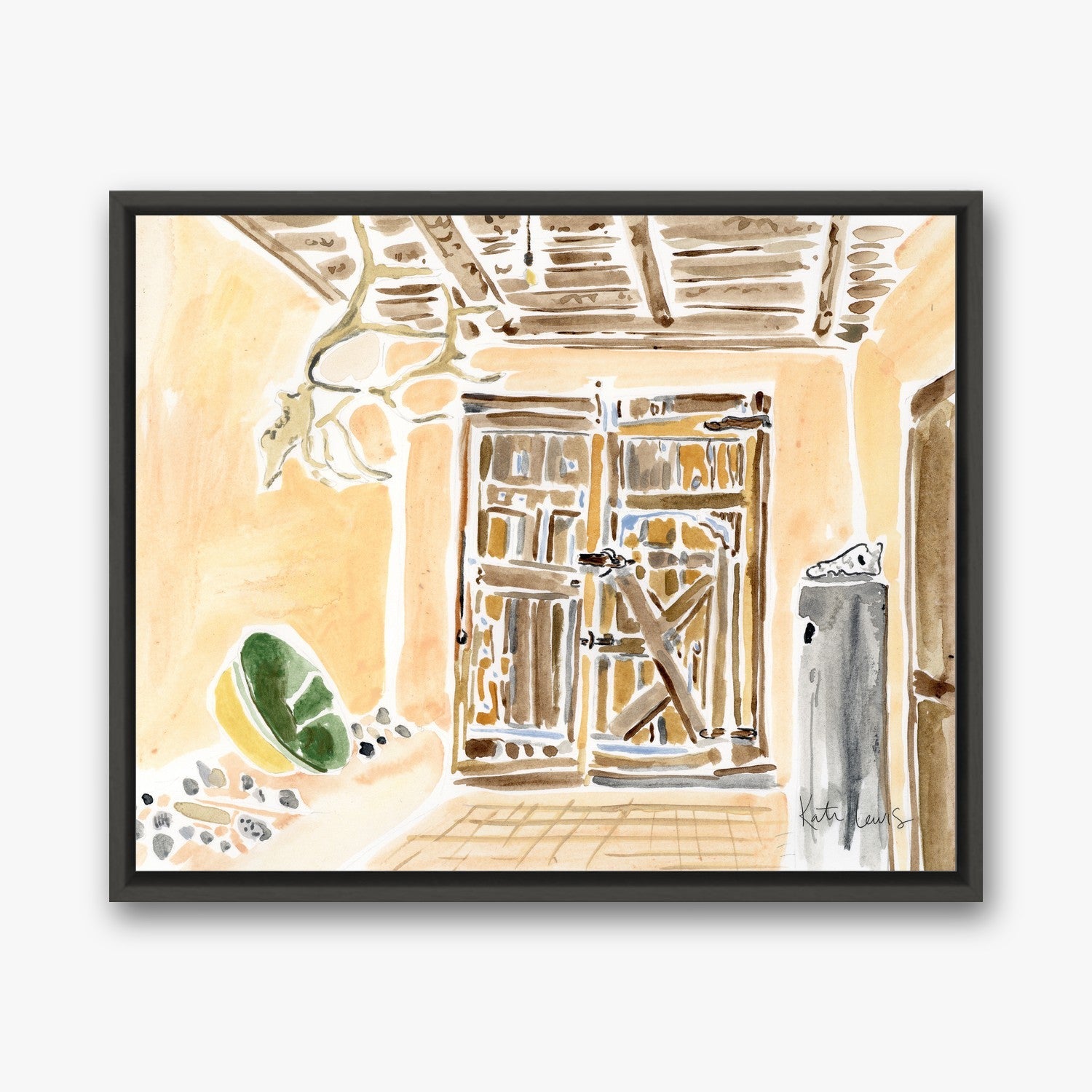 Georgia O'Keeffe's Door in a Black float frame