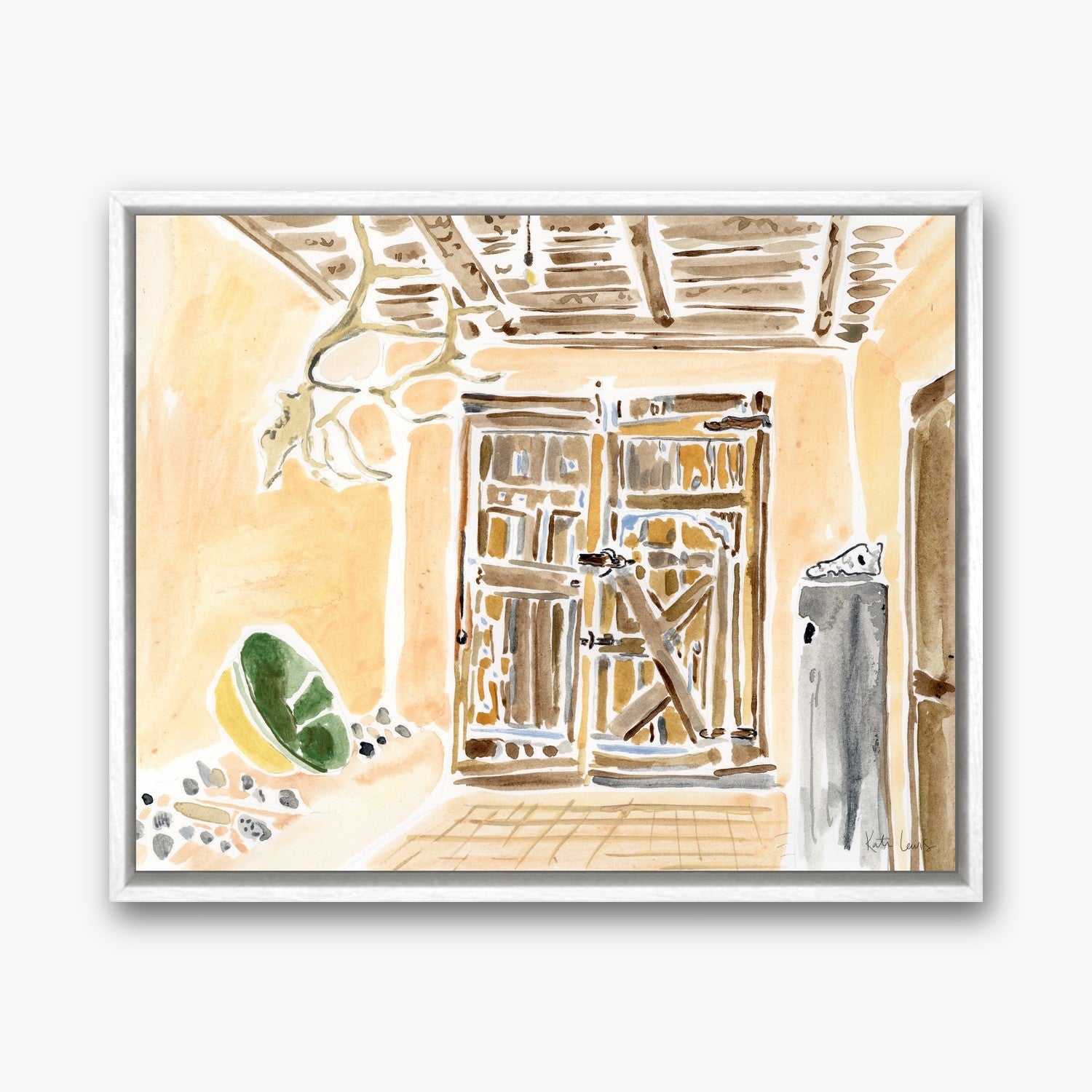 Georgia O'Keeffe's Door in a White float frame