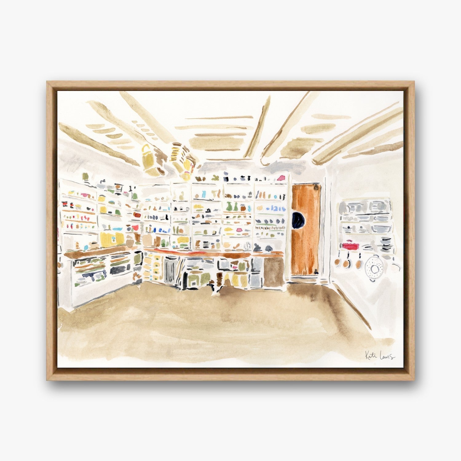 Georgia O'Keeffe's Pantry in a Natural Oak float frame