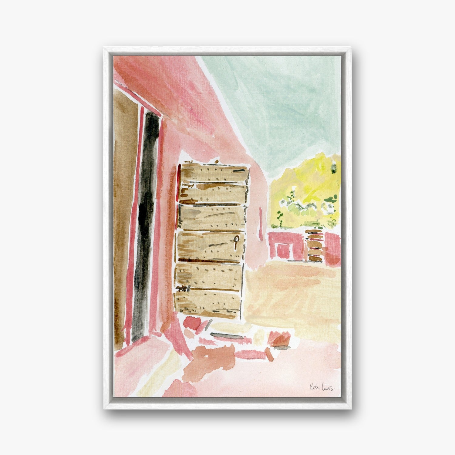 Georgia O'Keeffe's Studio in a white gallery float frame