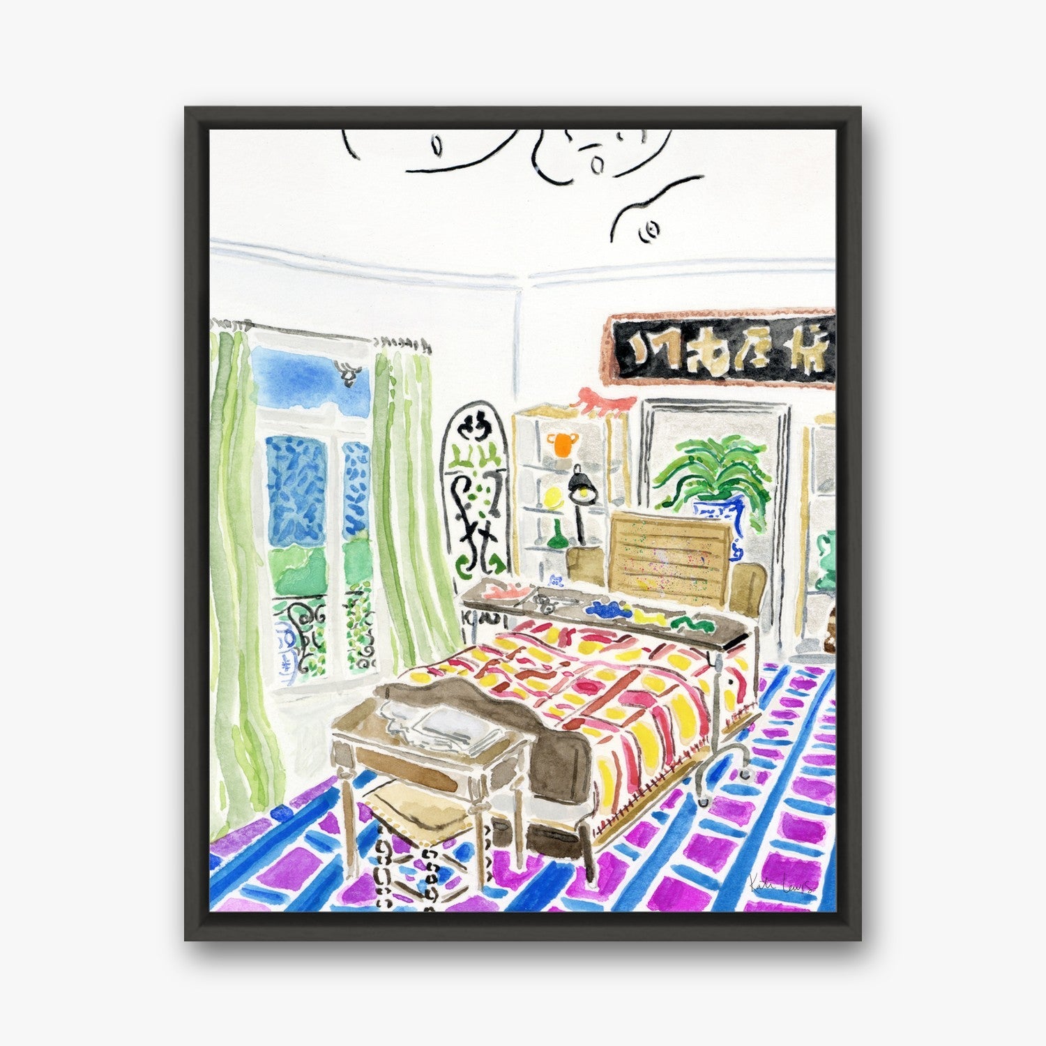 Henri Matisse's Bedroom in a Black float frame