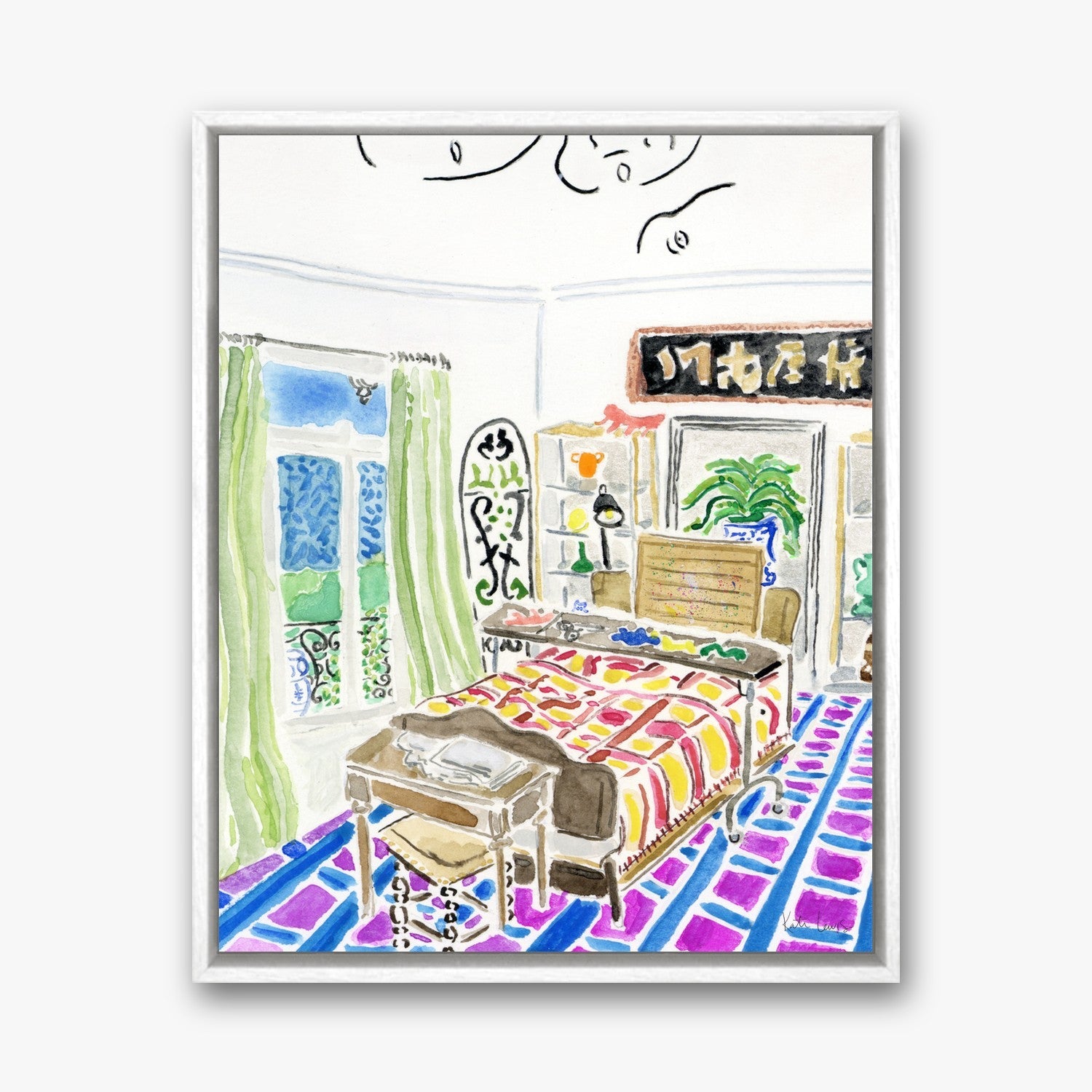 Henri Matisse's Bedroom in a White float frame