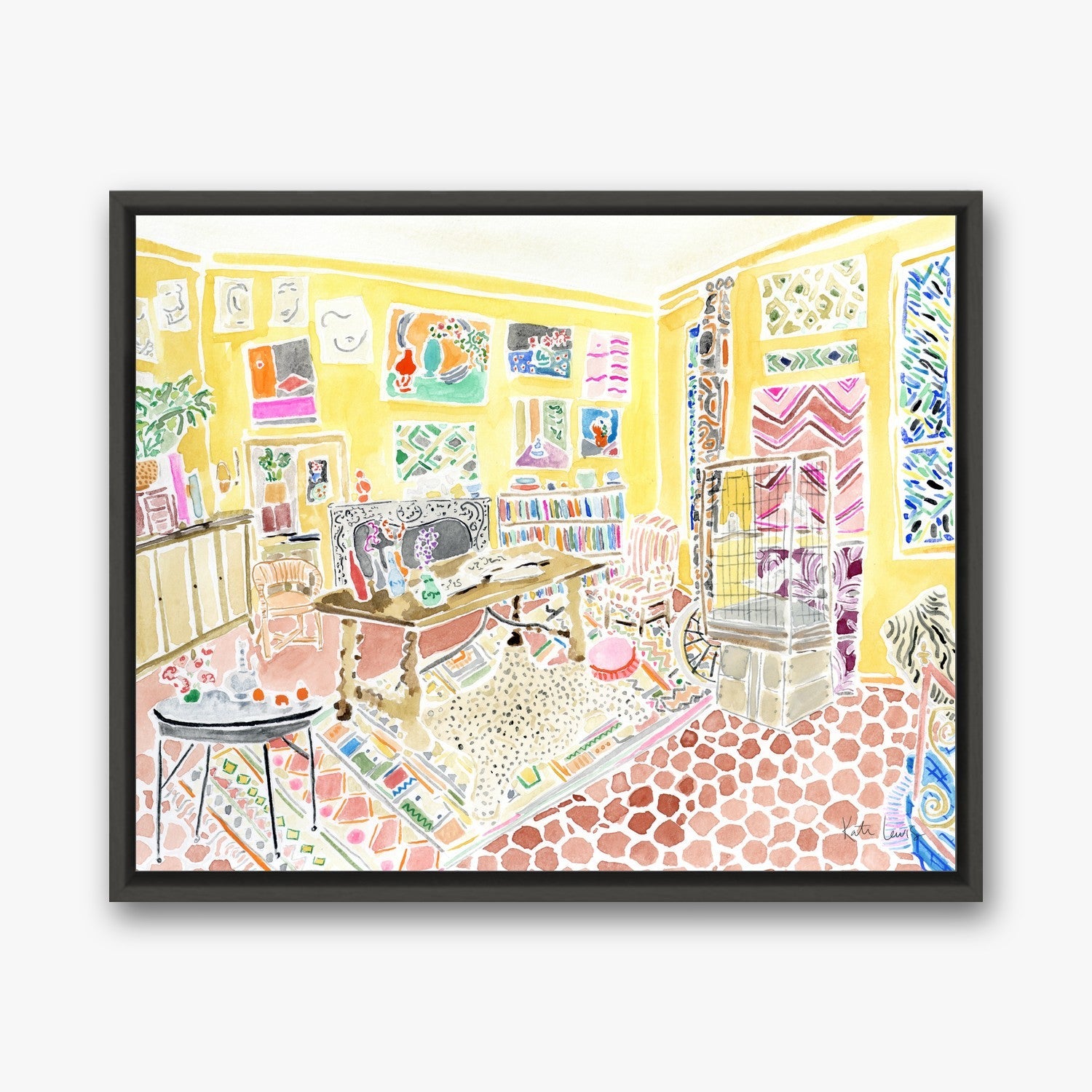 Henri Matisse's Studio in a Black float frame