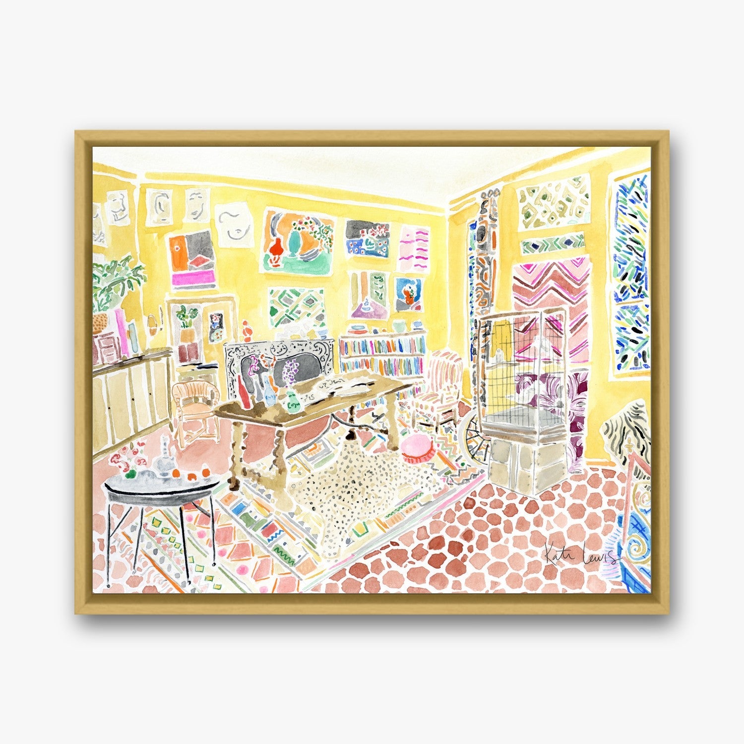 Henri Matisse's Studio in a Gold float frame
