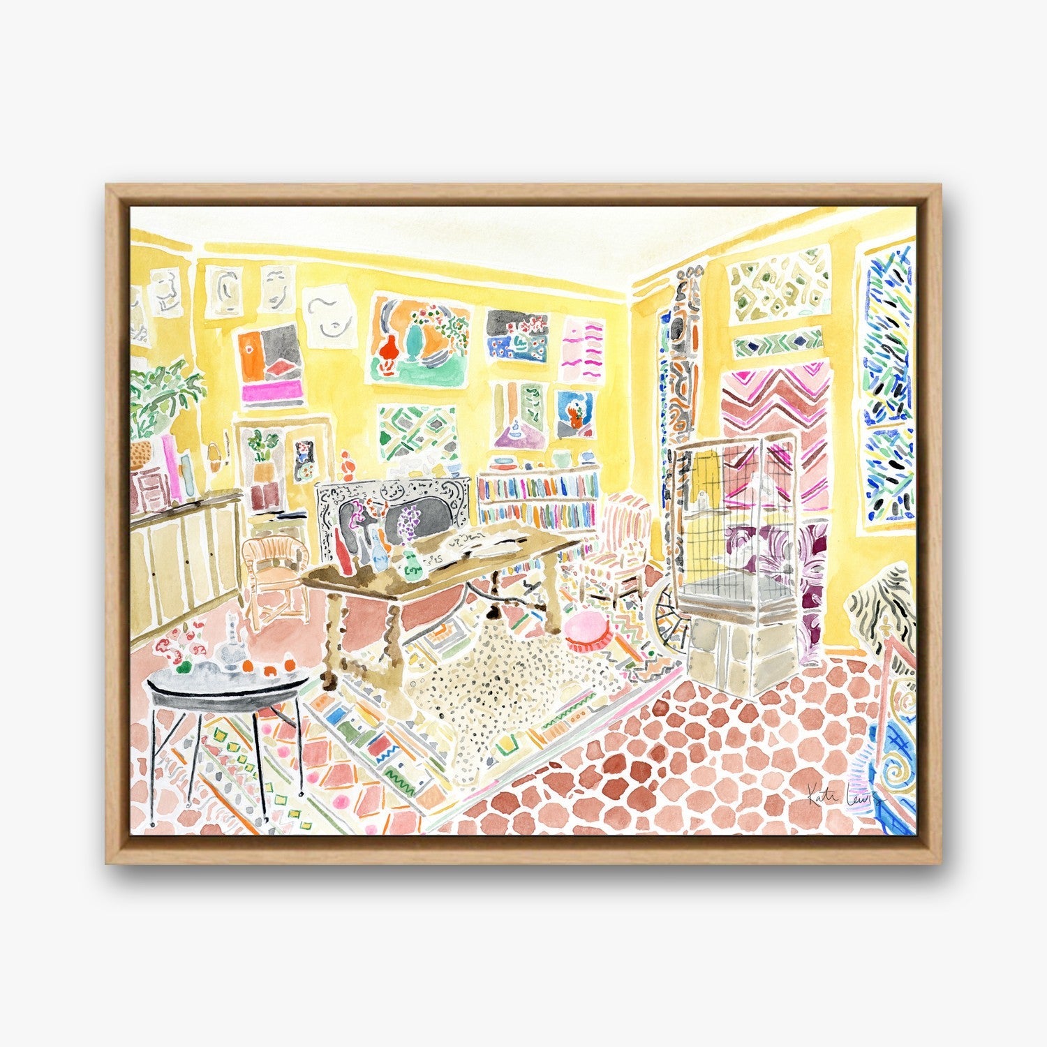 Henri Matisse's Studio in a Natural Oak float frame