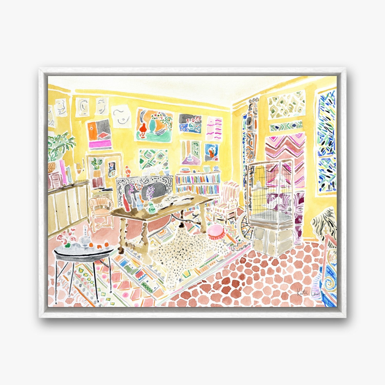 Henri Matisse's Studio in a White float frame