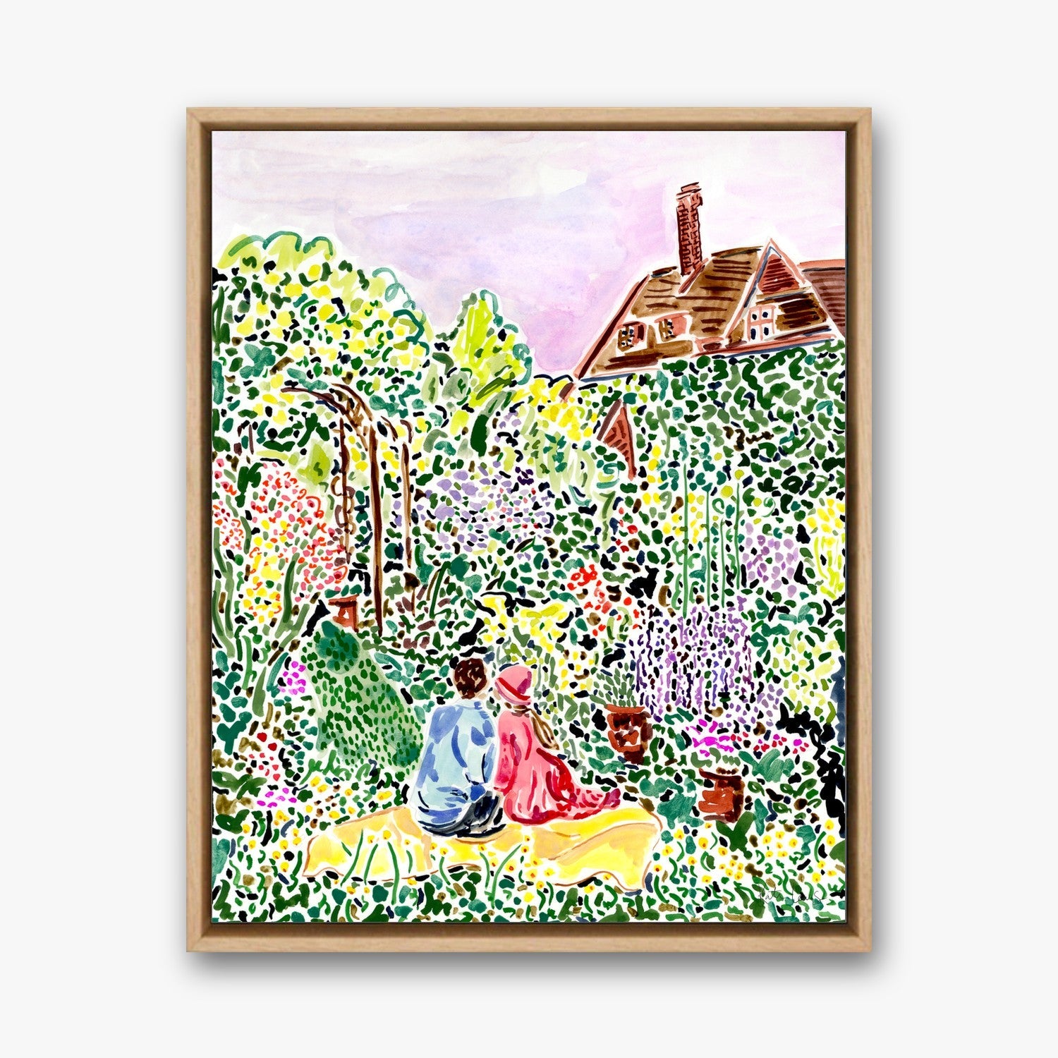 Imagining the Garden in a Natural Oak float frame