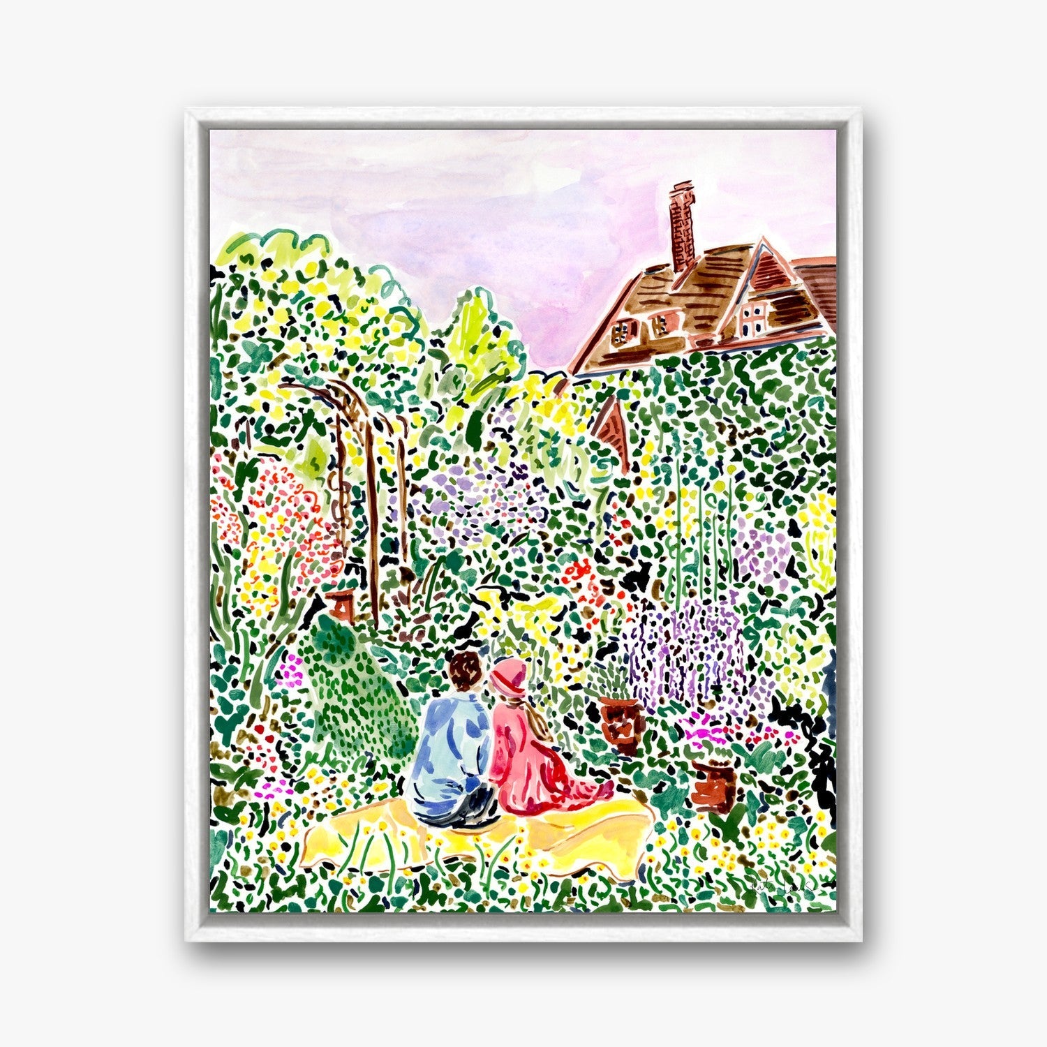 Imagining the Garden in a White float frame
