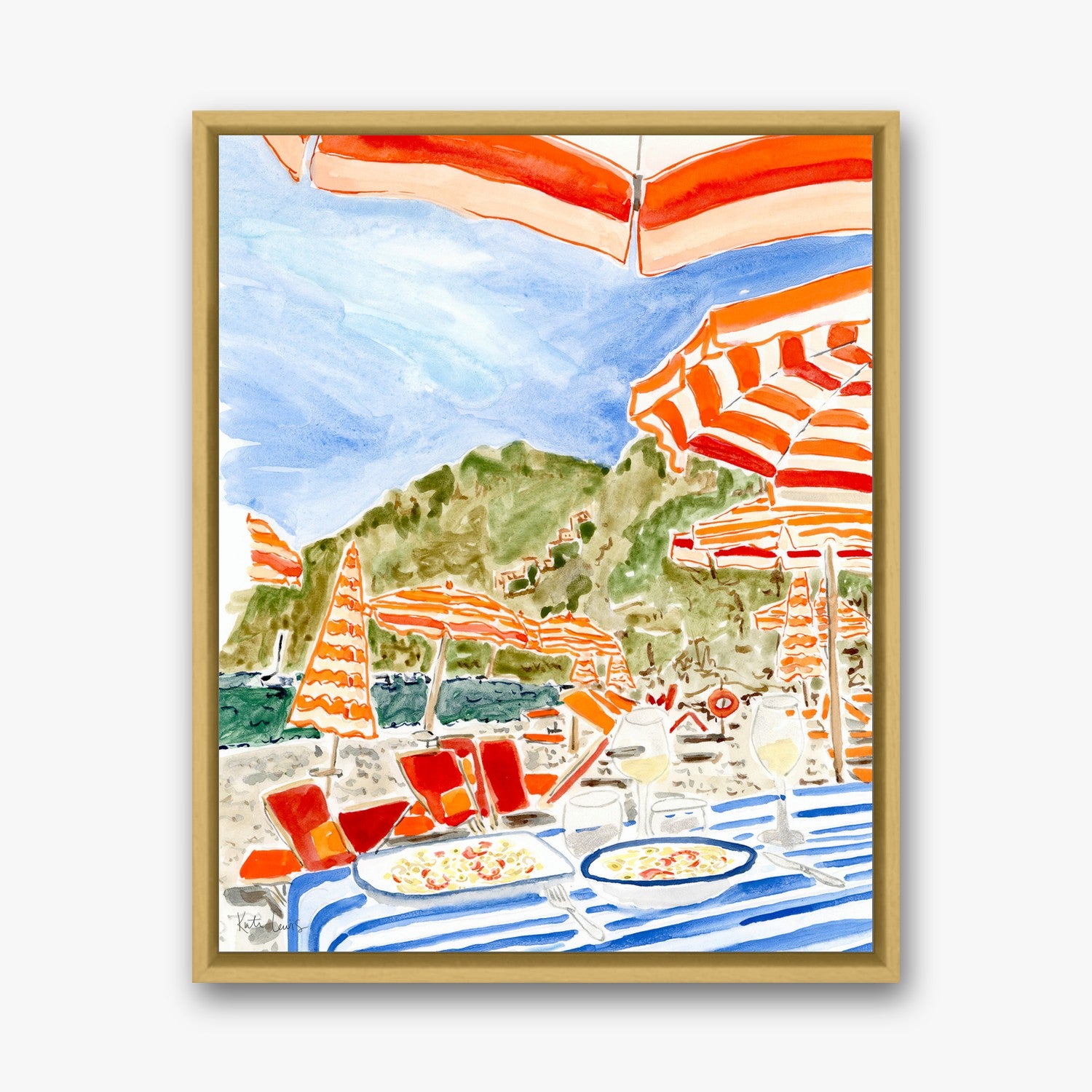 Insalata de Mare by Kate Lewis in a gold frame