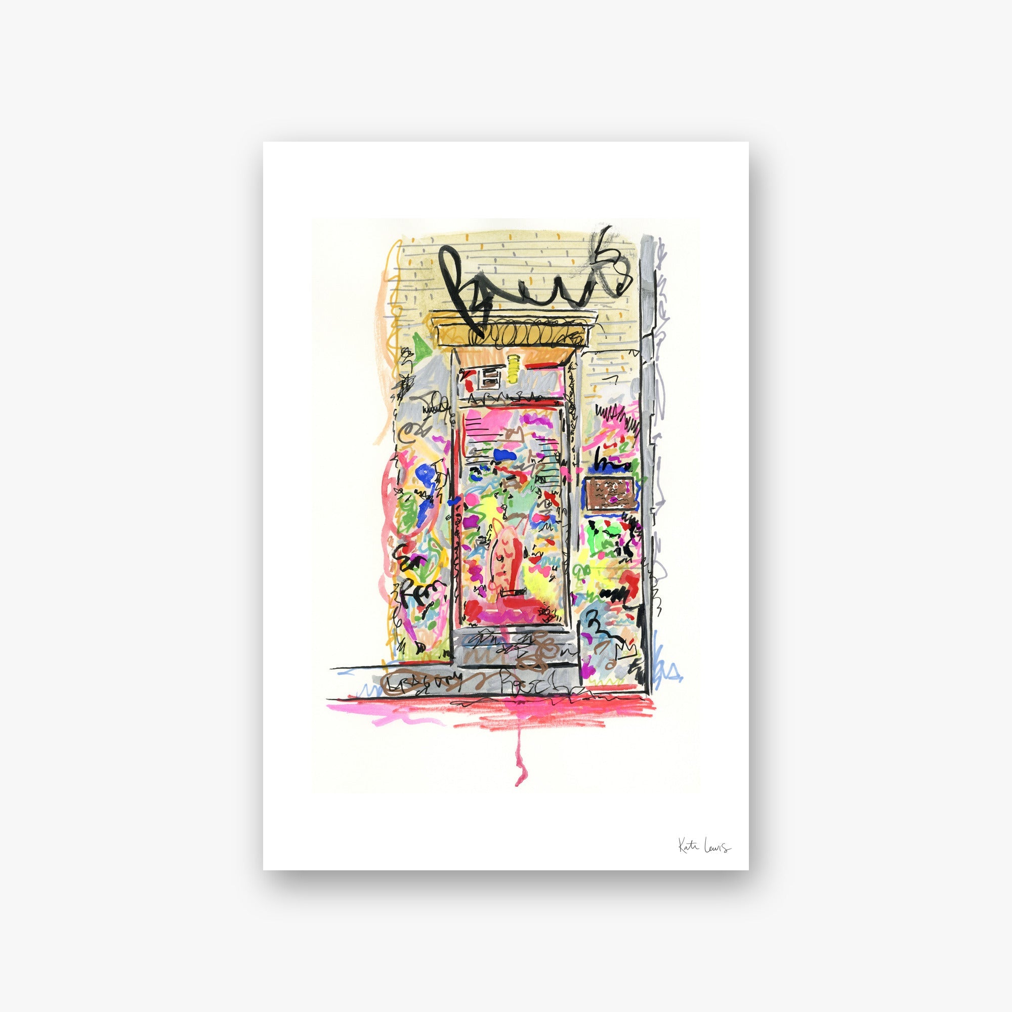 Jean-Michel Basquiat's Studio Door — art print by Kate Lewis