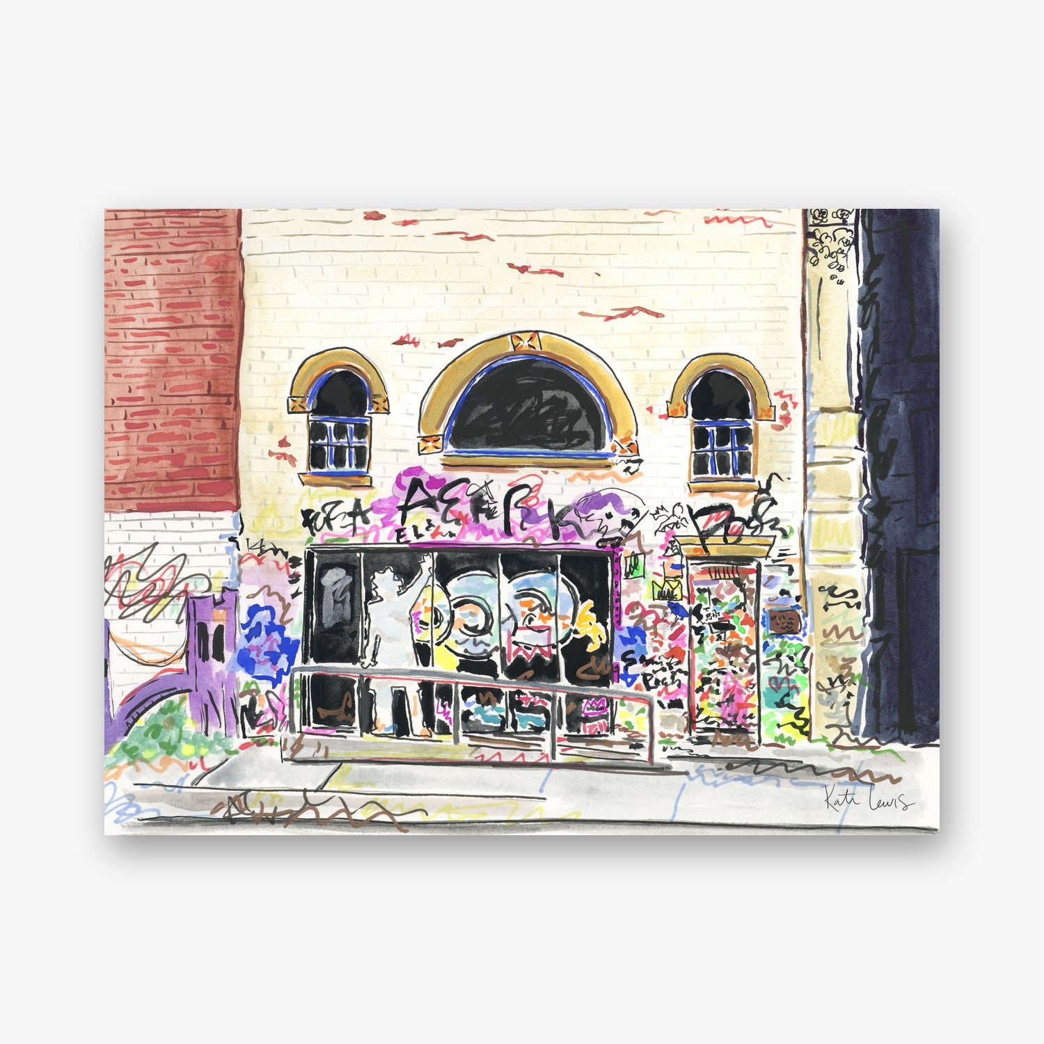 Jean-Michel Basquiat's Studio Exterior — art print by Kate Lewis