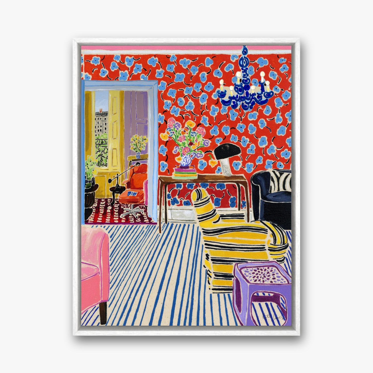 Living Room by Kate Lewis in a white frame