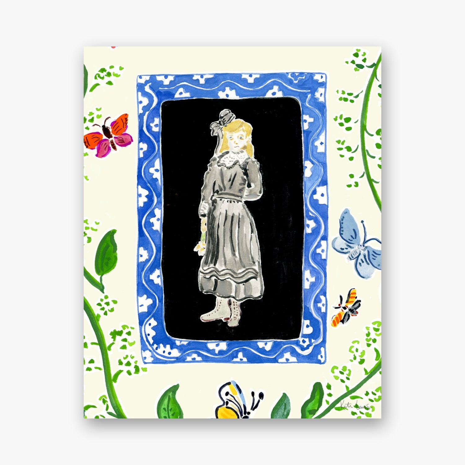 Mary in a Garden of Blooms — art print by Kate Lewis