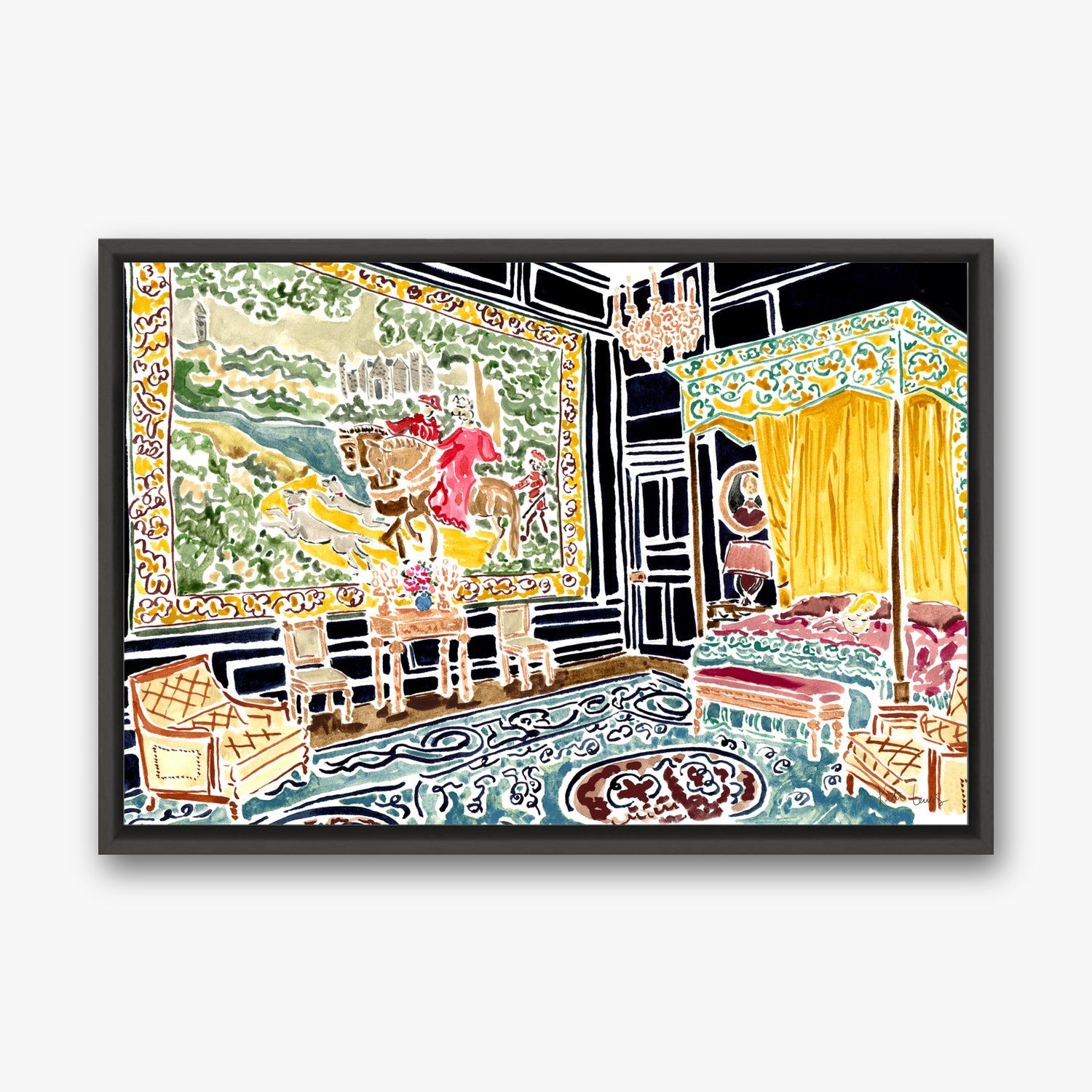 Mary's Bedroom in a Black float frame