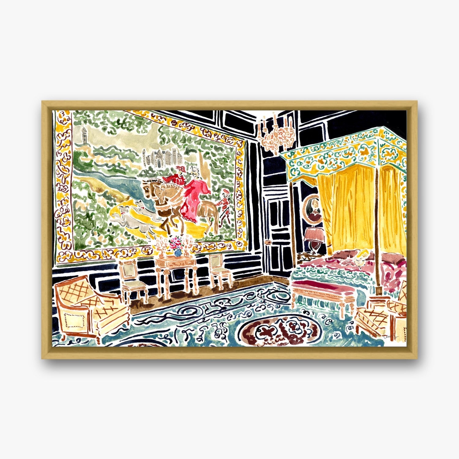 Mary's Bedroom in a Gold float frame
