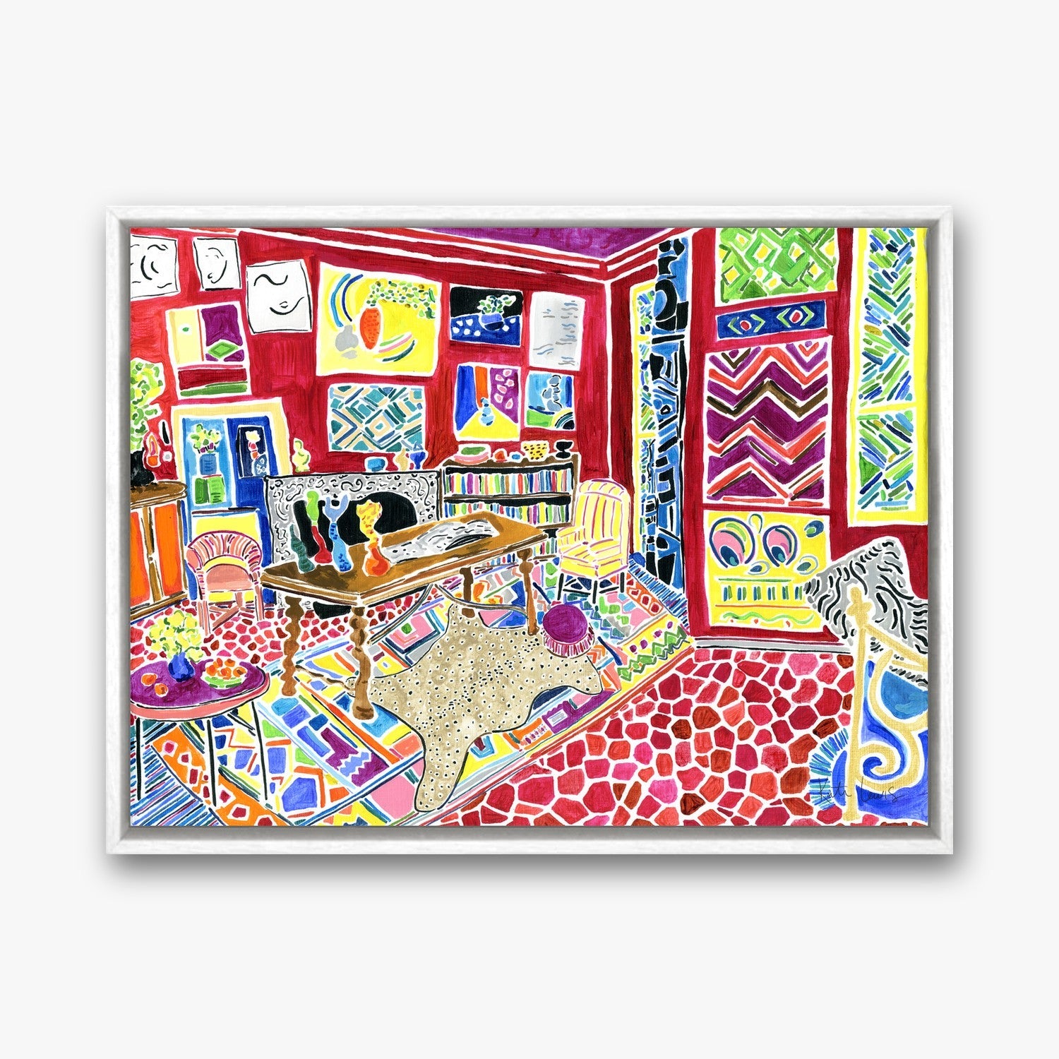 Matisse Home and Studio in a White float frame