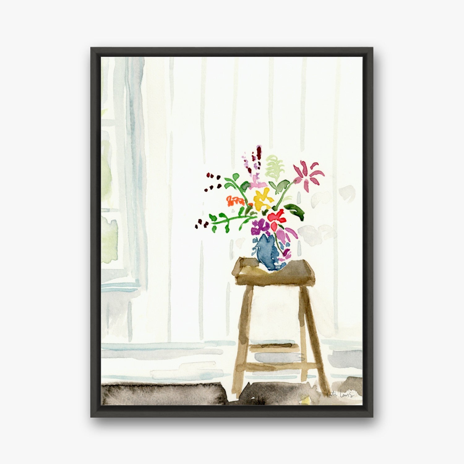 Morning Light in a black gallery float frame