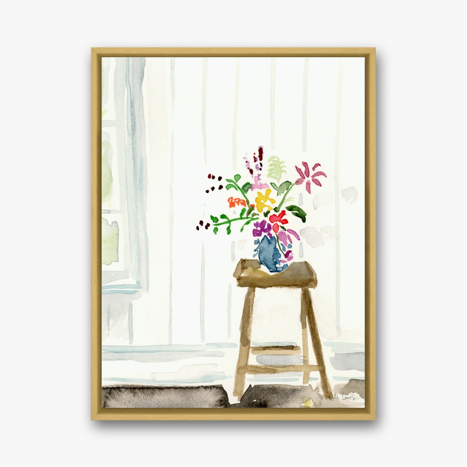 Morning Light in a gold gallery float frame