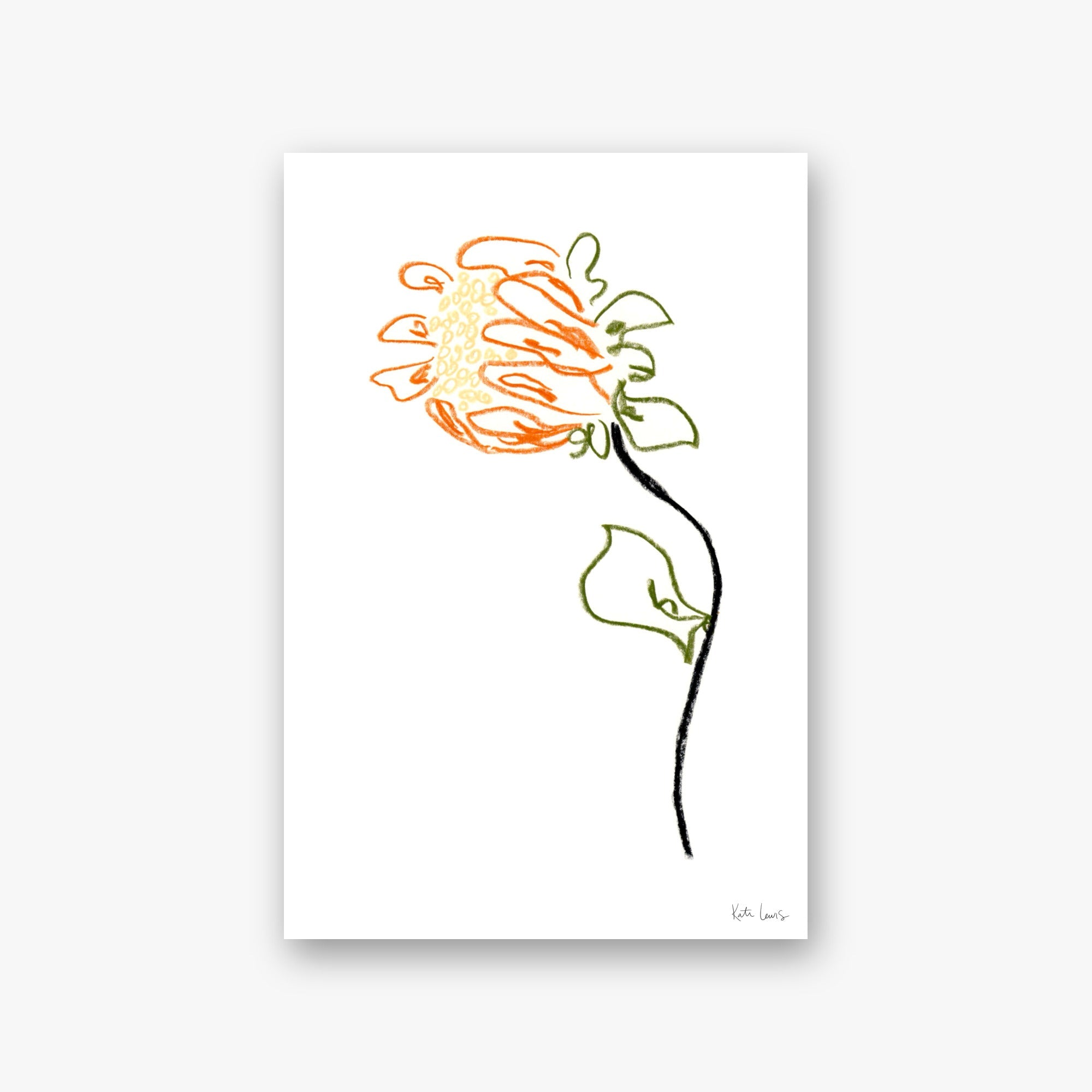 Orange Dahlia — art print by Kate Lewis