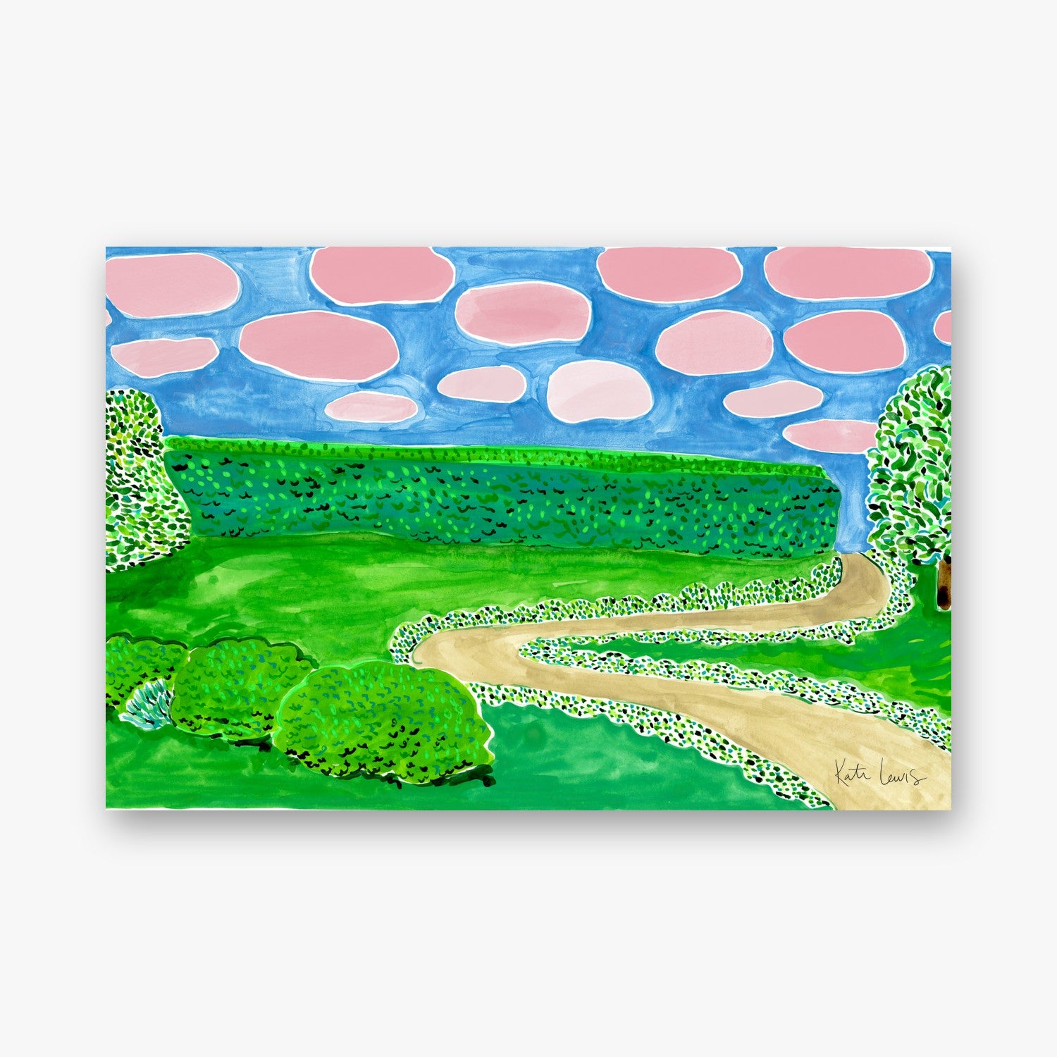 Pink Clouds Over the Moor — art print by Kate Lewis