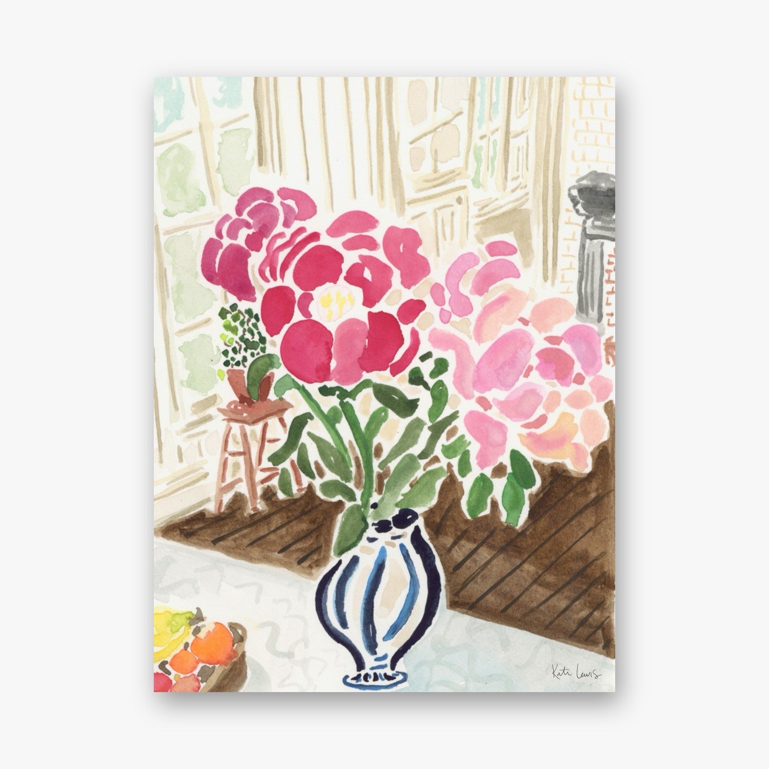 Pink Peonies by the Window by Kate Lewis