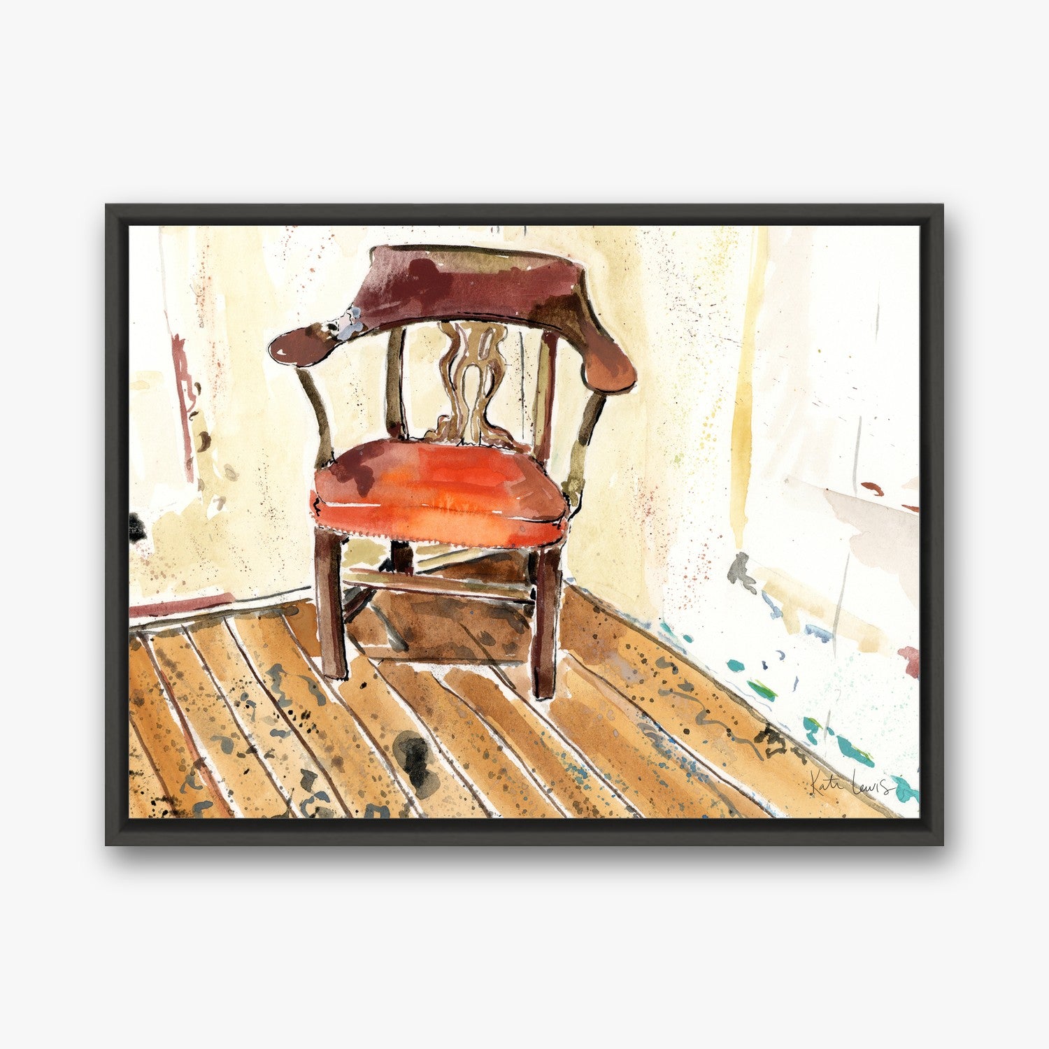 Pollock and Krasner's Chair in a black gallery float frame