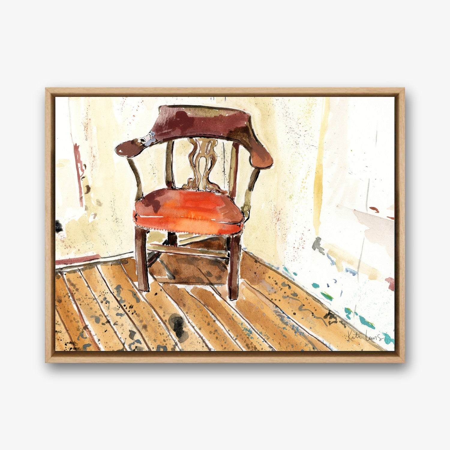 Pollock and Krasner's Chair in a natural oak gallery float frame