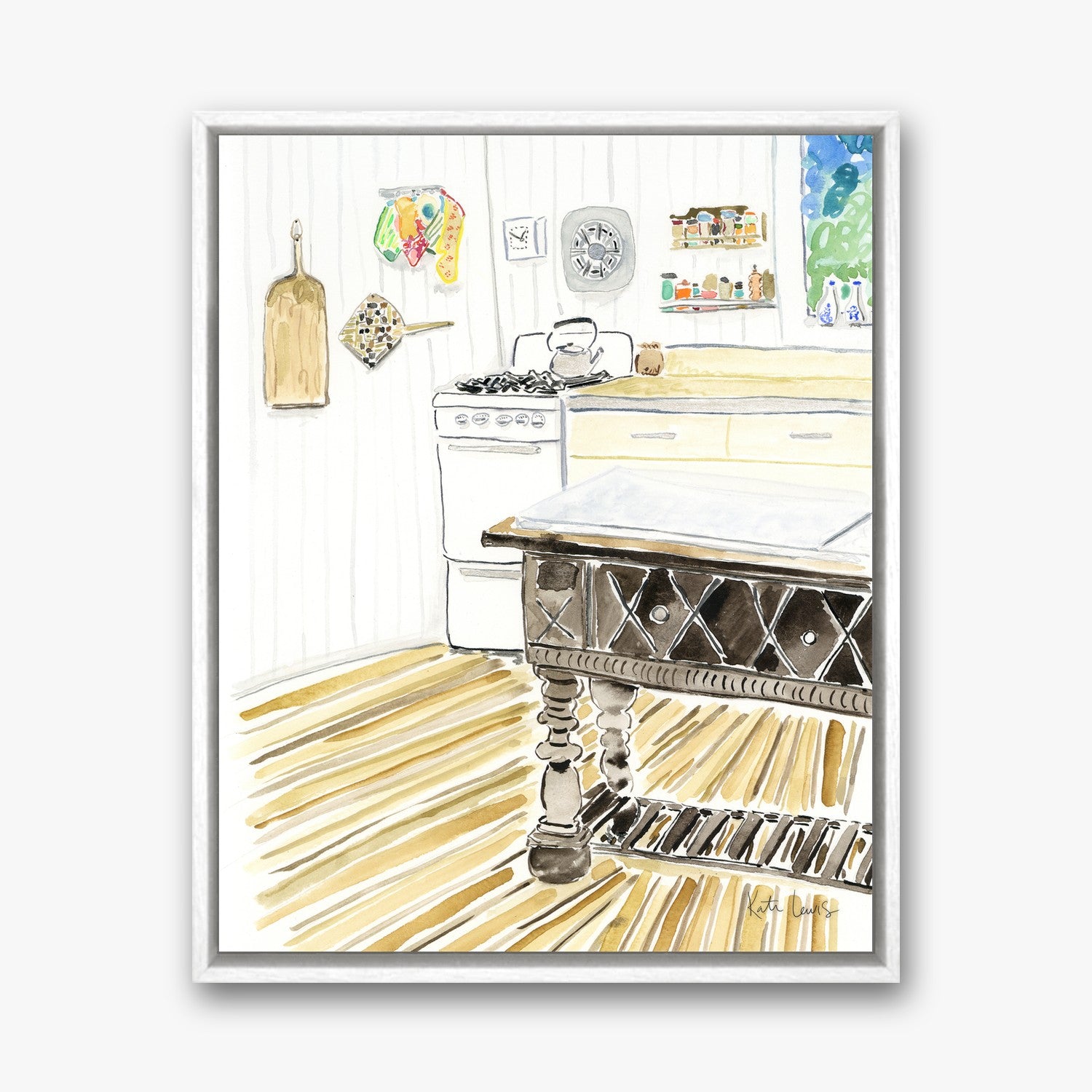 Pollock and Krasner's Kitchen in a White float frame