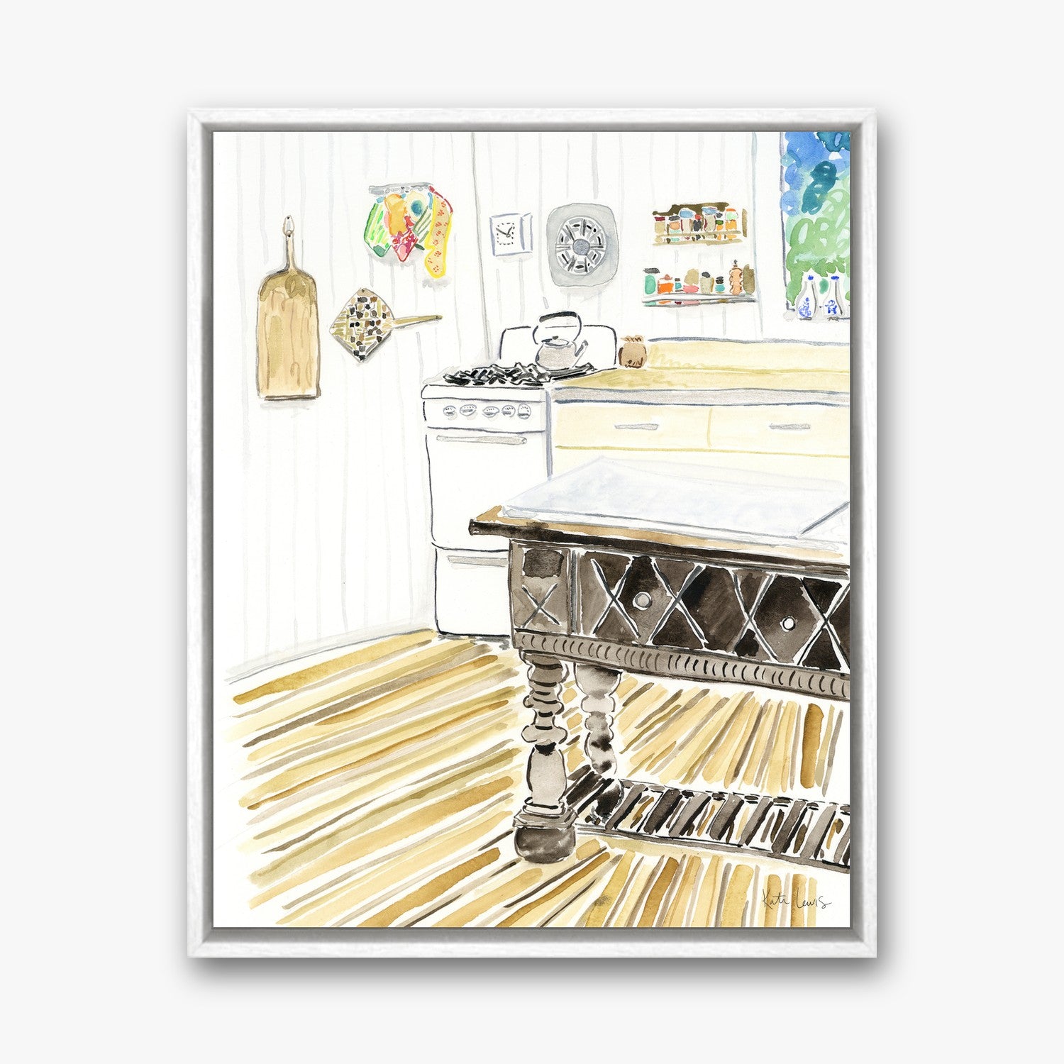 Pollock and Krasner's Kitchen in a White float frame