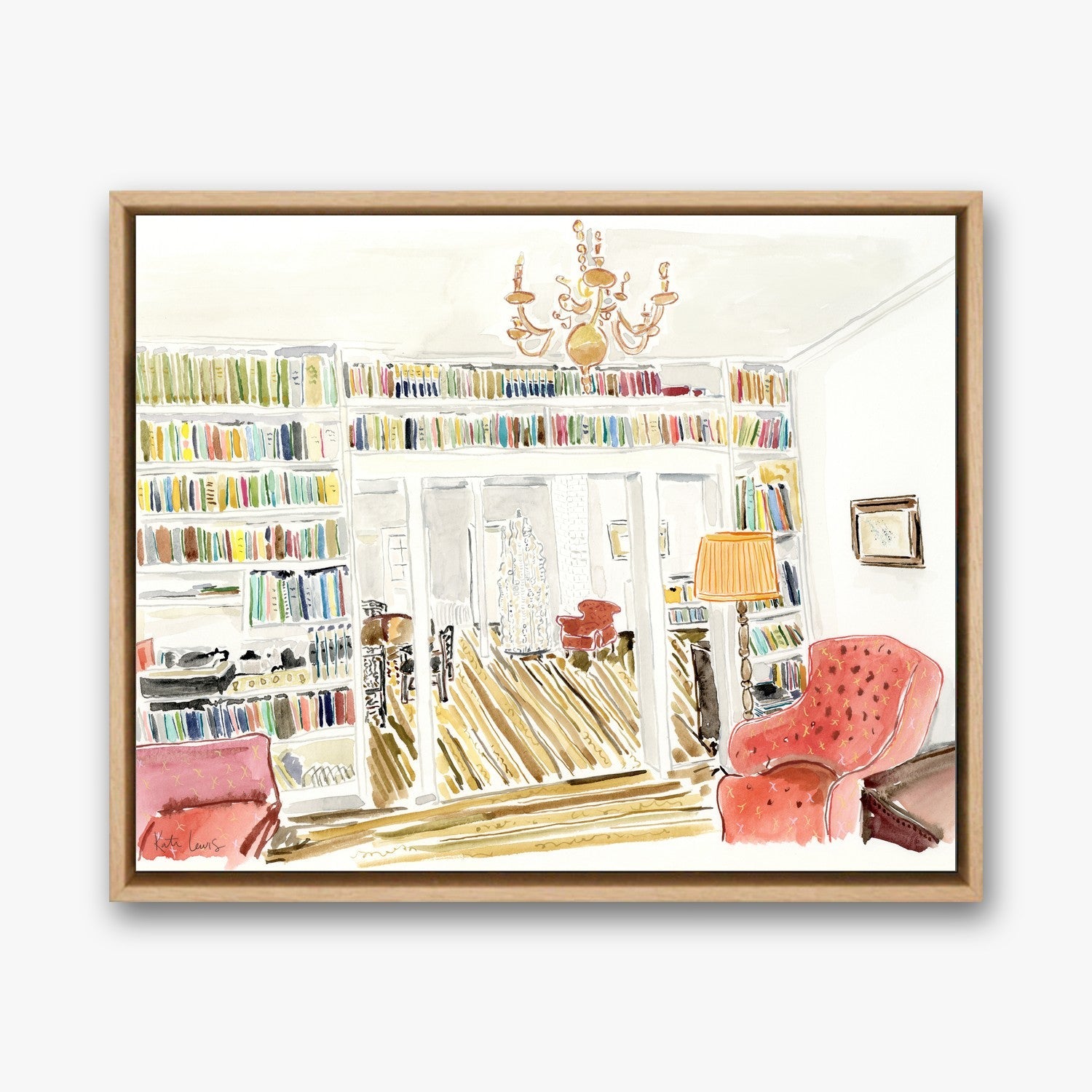 Pollock and Krasner's Parlor in a Natural Oak float frame