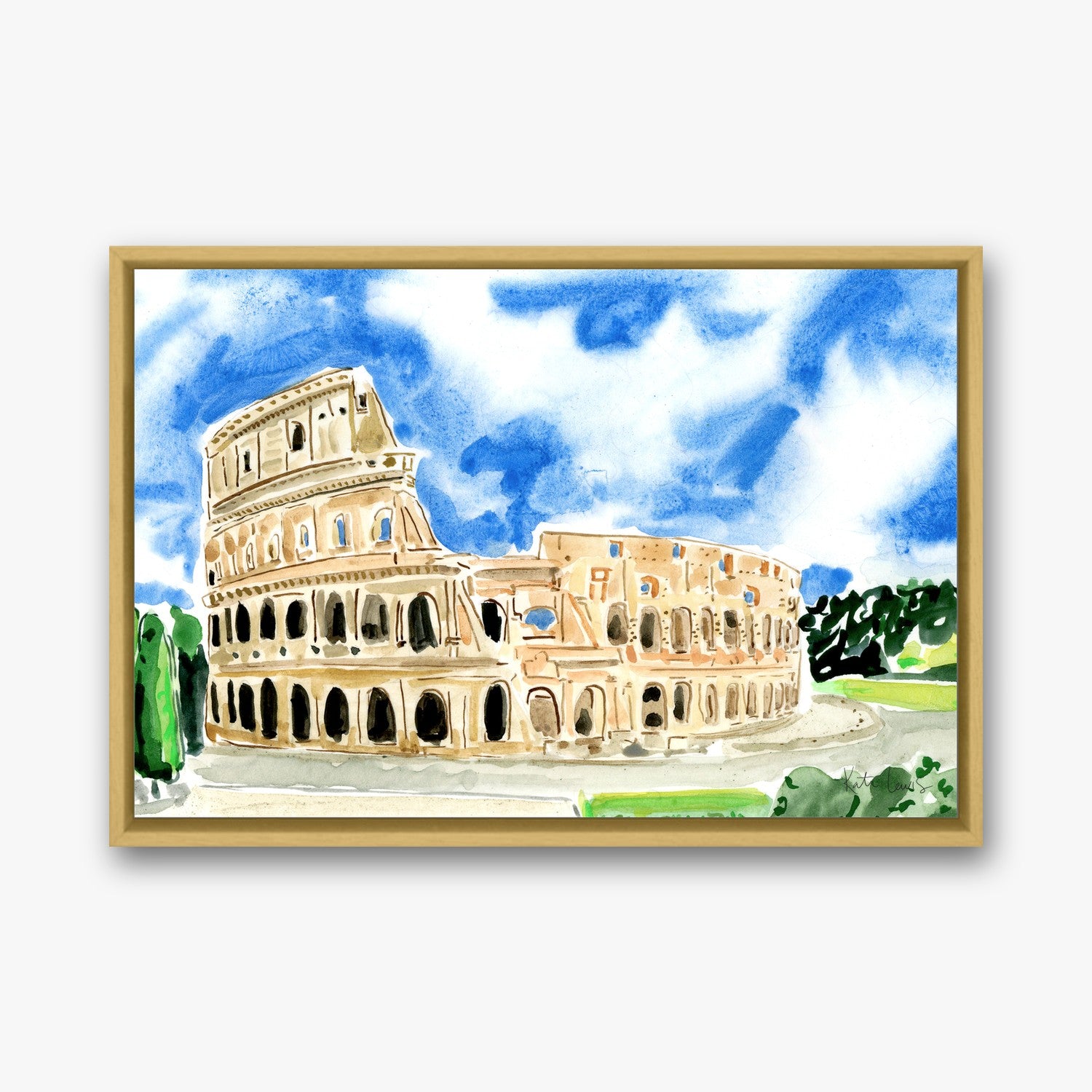 Rome Coliseum by Kate Lewis in a gold frame