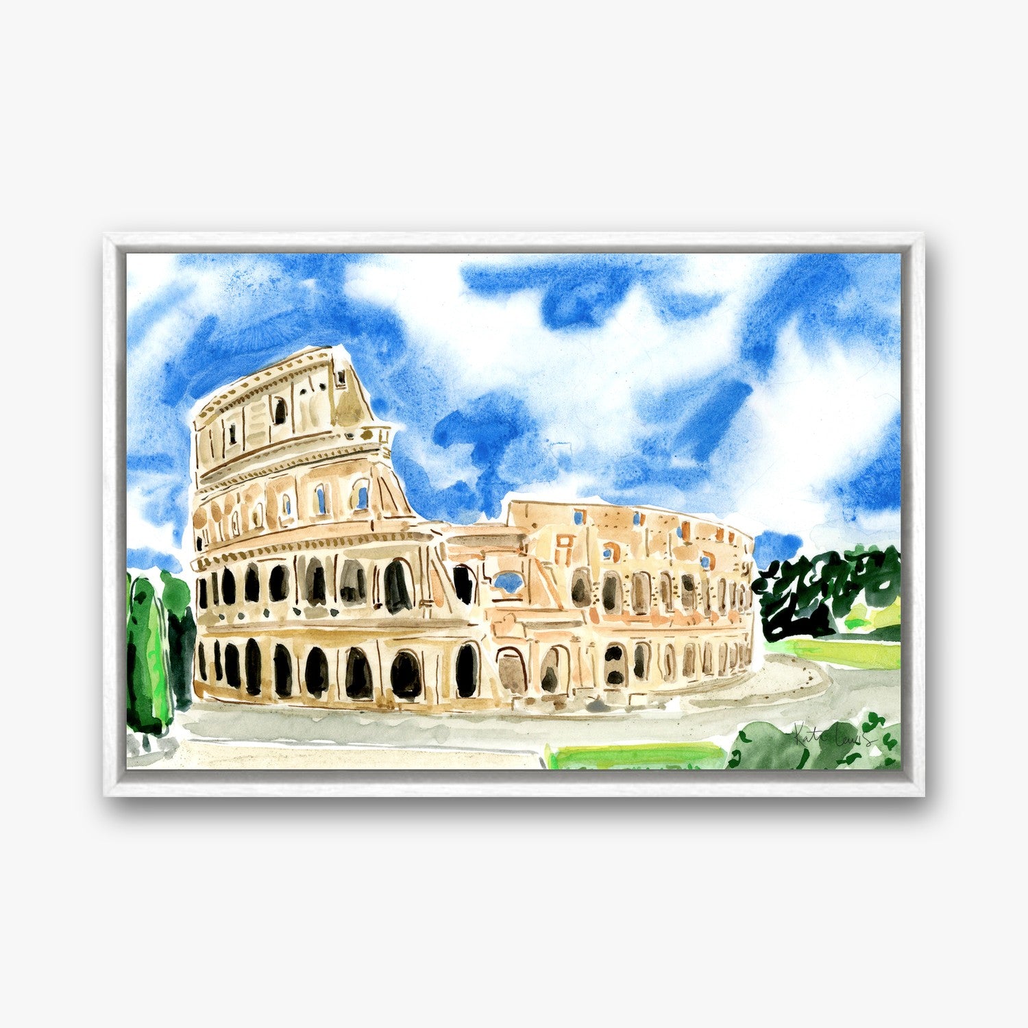 Rome Coliseum by Kate Lewis in a white frame