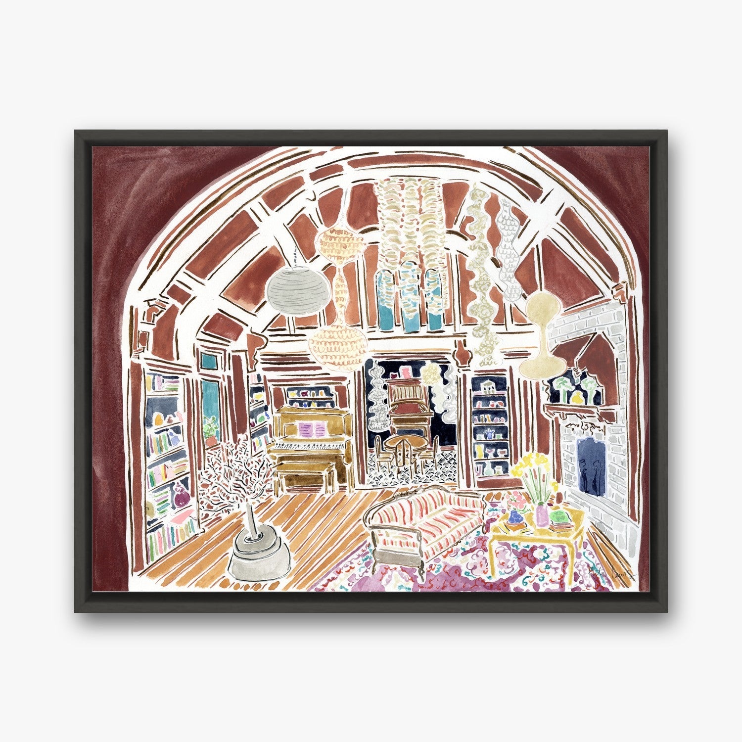 Ruth Asawa's Living Room in a Black float frame